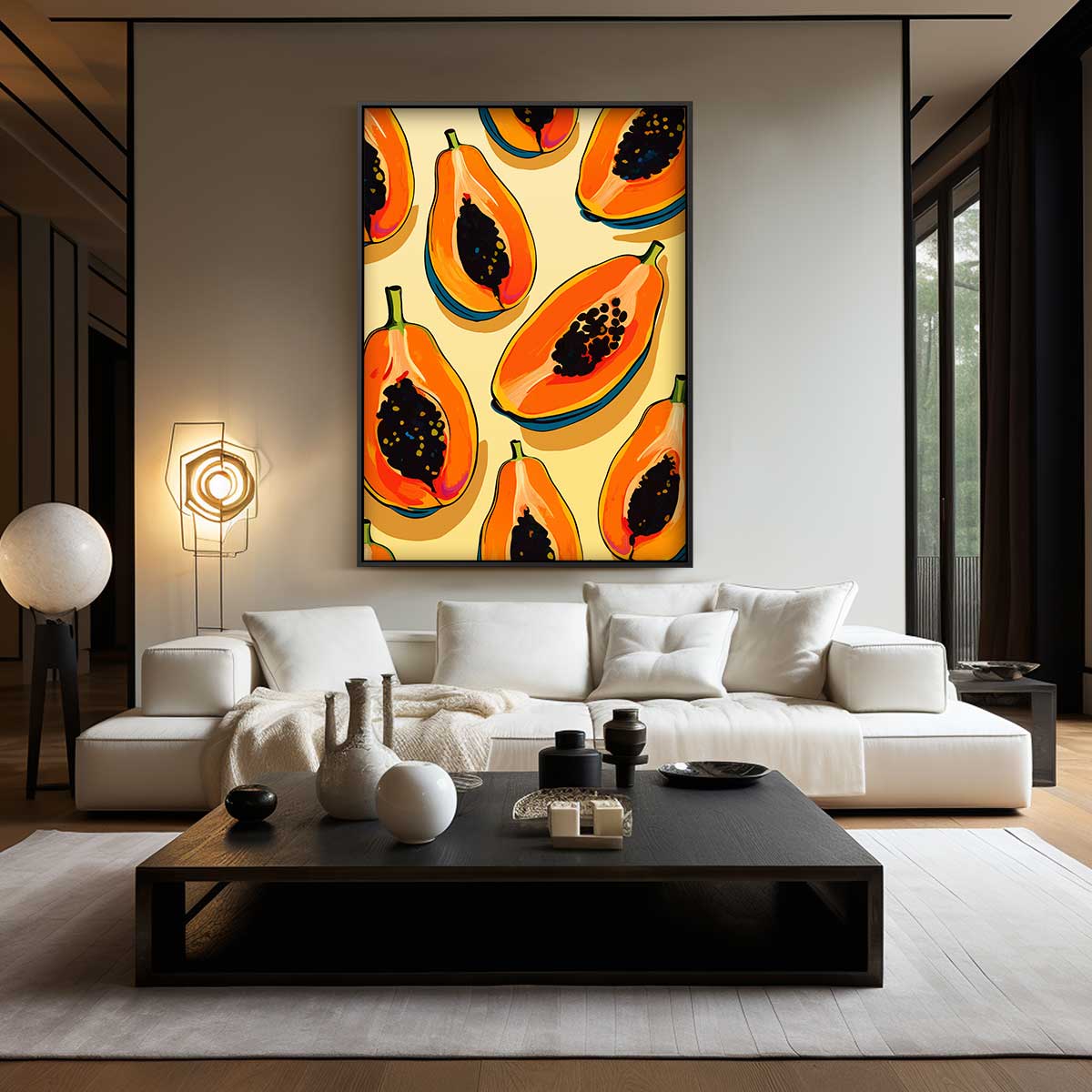 Tropische Papaya Print Kunstwerk-canvas-dibond-plexiglas-wanddecoratie-WallArtistic