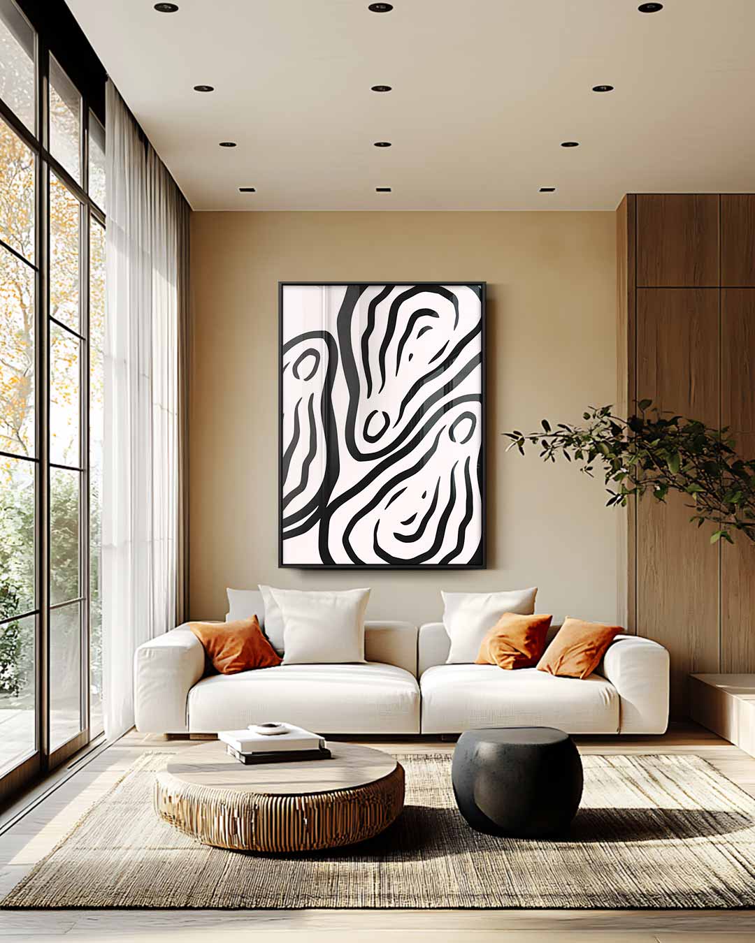 Abstracte Golfpatronen Kunstwerk-canvas-dibond-plexiglas-wanddecoratie-WallArtistic