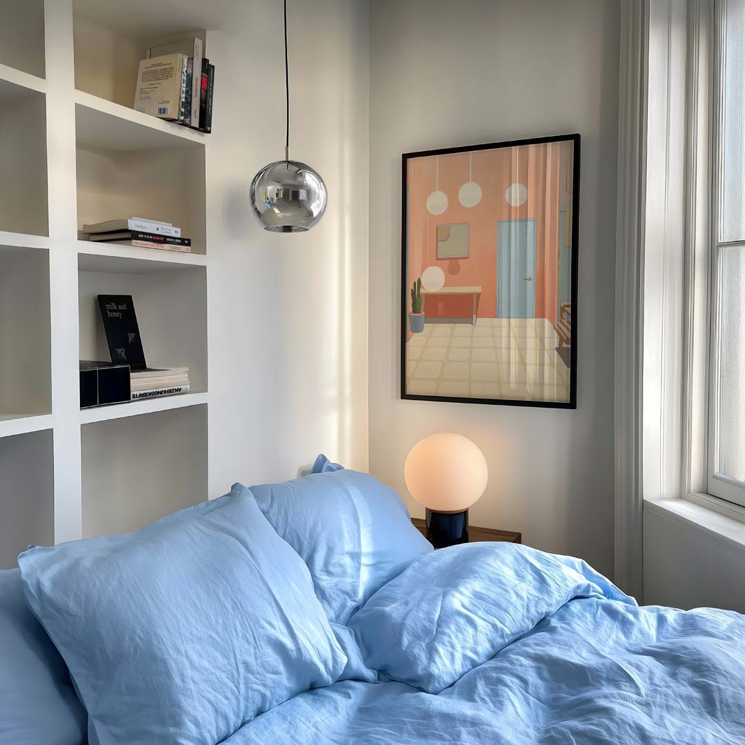 Stijlvolle Retro Woonkamer Poster-WallArtistic