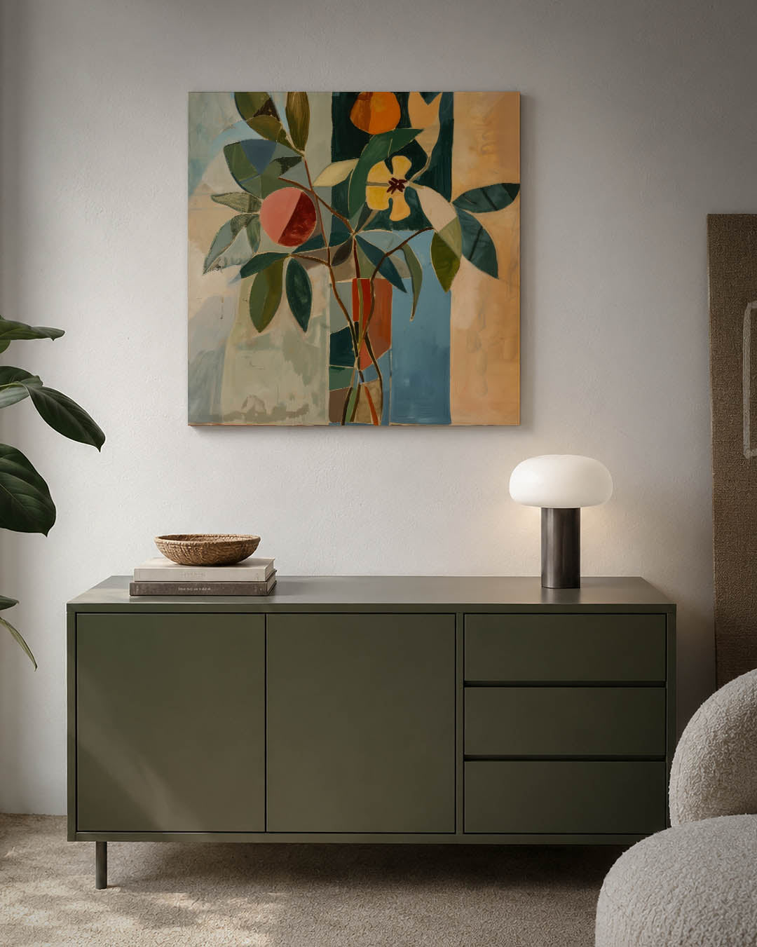 Geometrische bloemvormen Kunstwerk