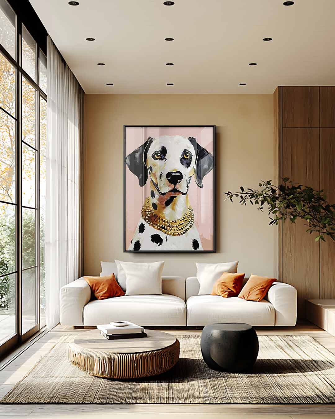 Stijlvolle Dalmatier Portret Kunstwerk-canvas-dibond-plexiglas-wanddecoratie-WallArtistic