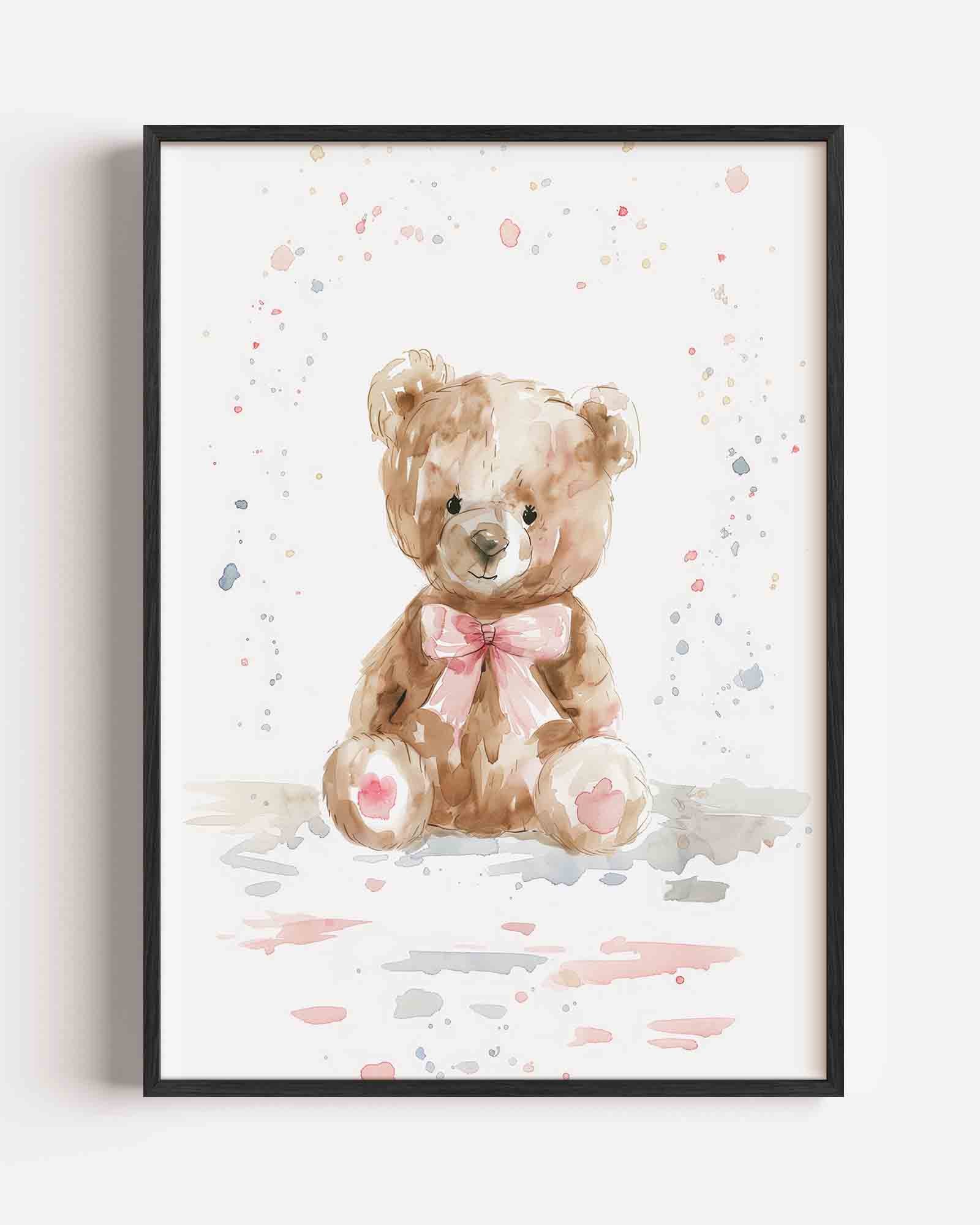Zittende teddybeer Poster