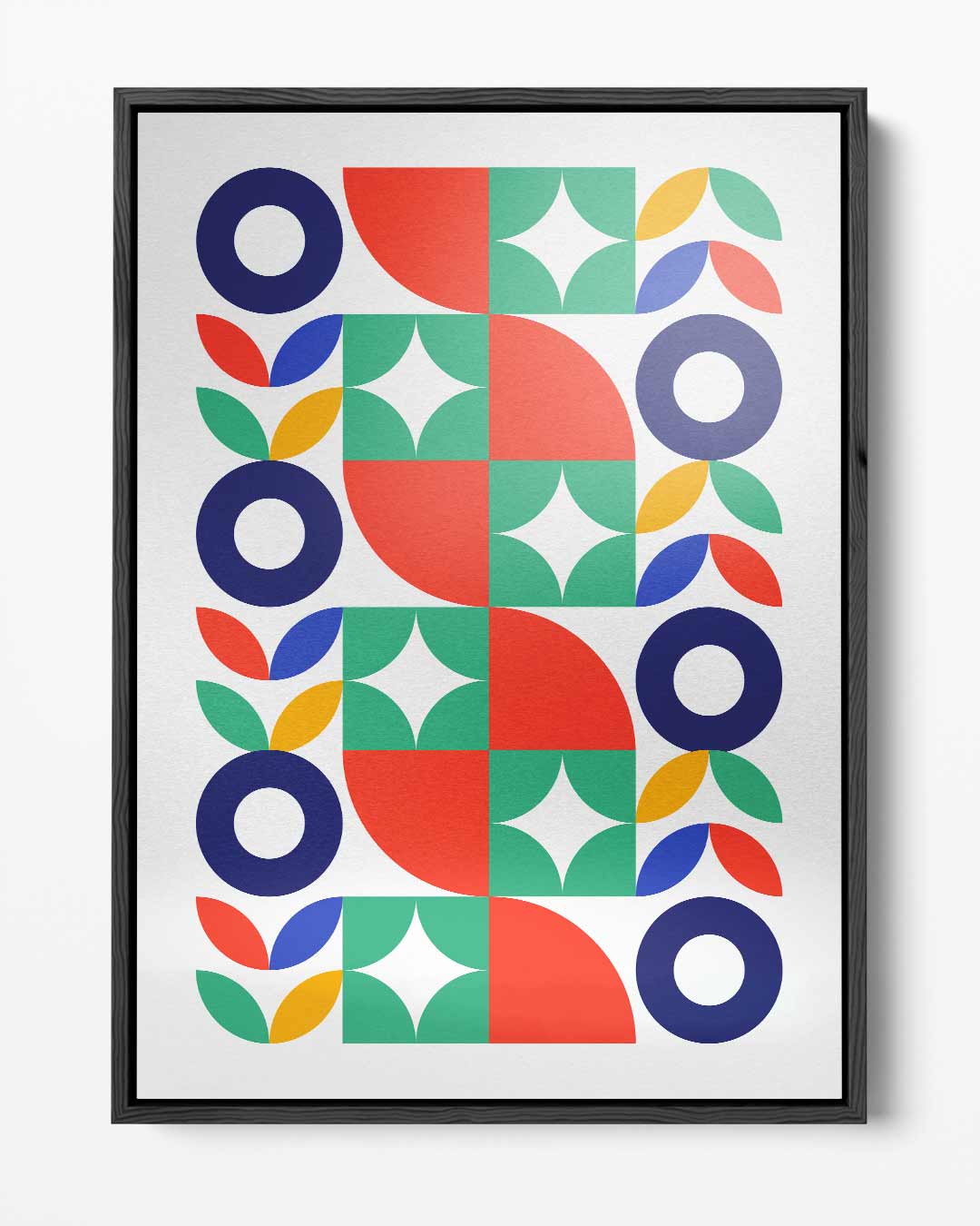 Kleurrijke Geometrische Harmonie Kunstwerk-canvas-dibond-plexiglas-wanddecoratie-WallArtistic