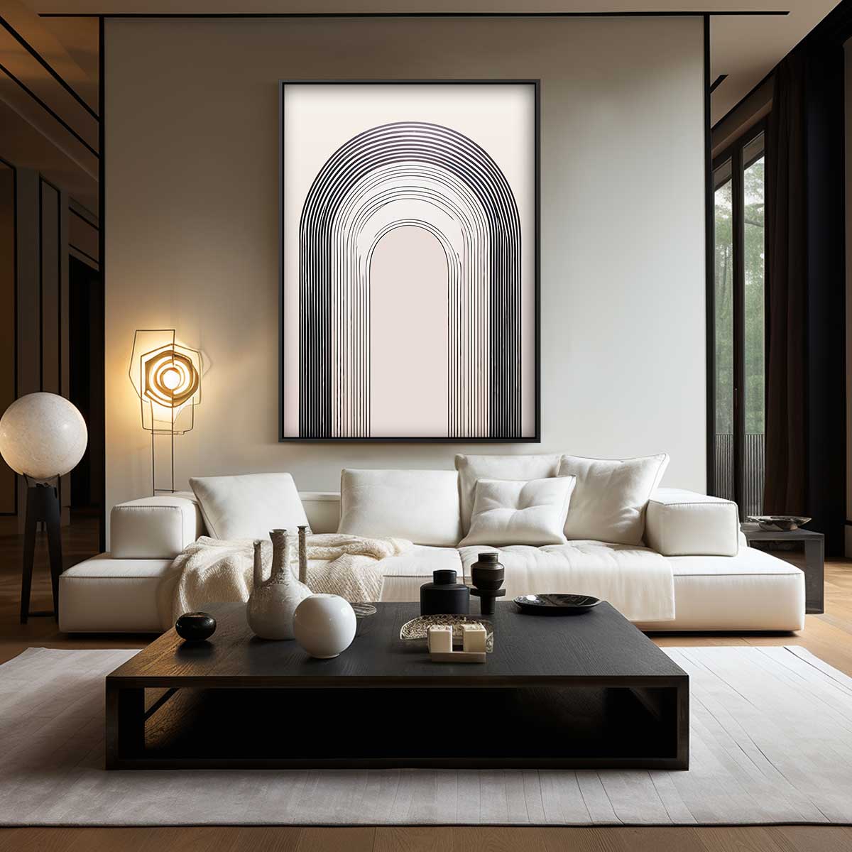 Abstracte Booglijn Kunstwerk-canvas-dibond-plexiglas-wanddecoratie-WallArtistic