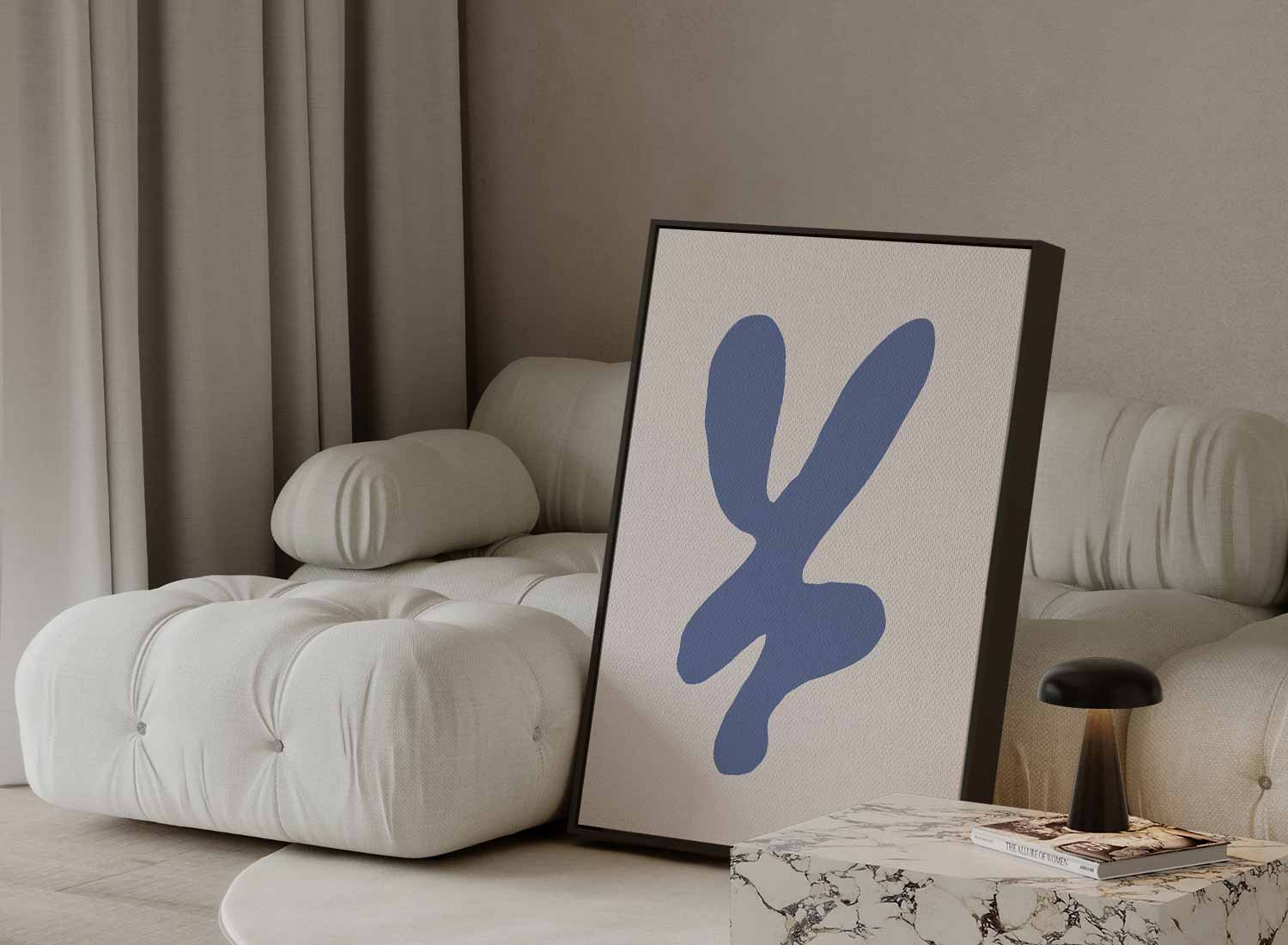 Abstracte Blauwe Stijl Kunstwerk-canvas-dibond-plexiglas-wanddecoratie-WallArtistic