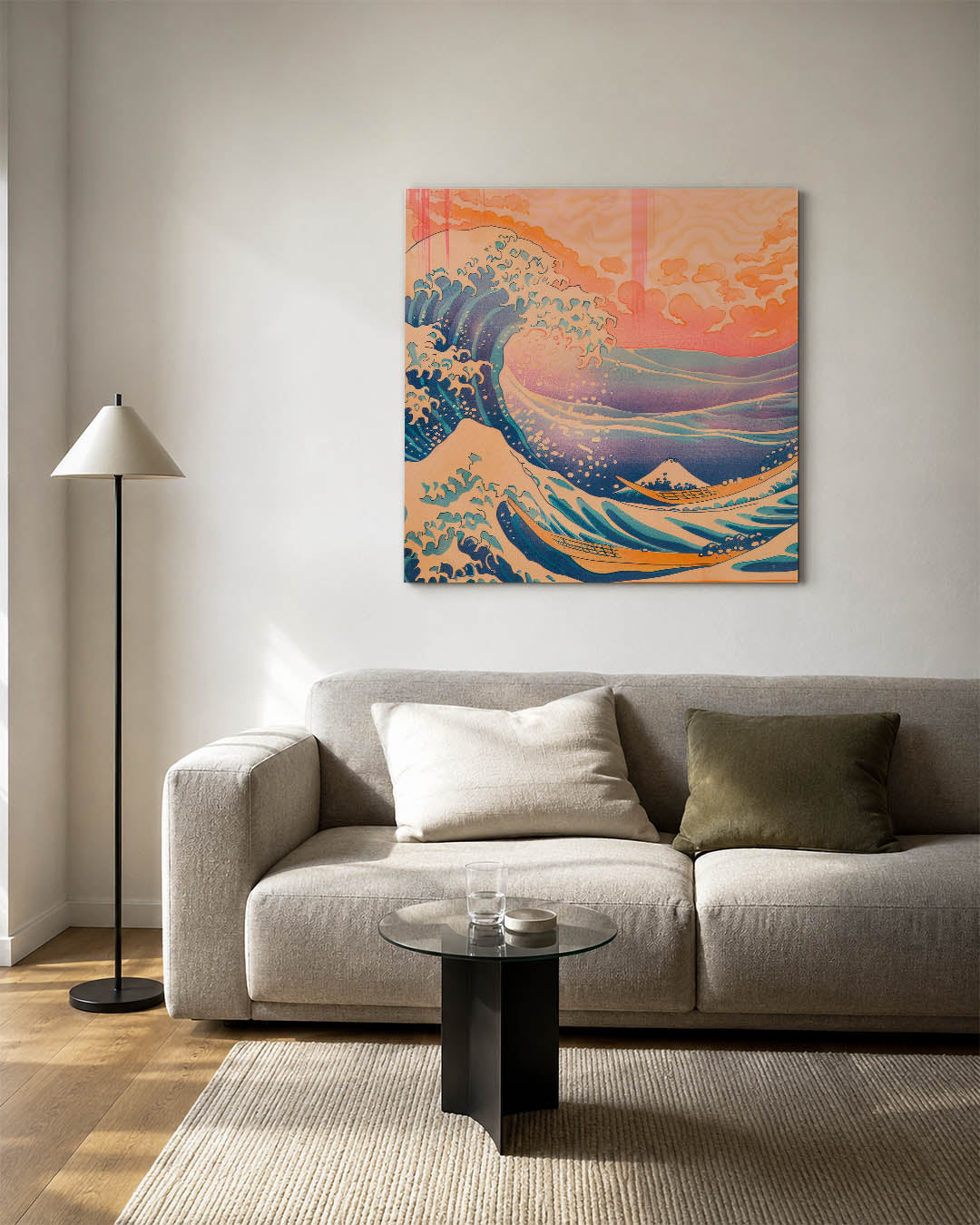 Dynamische golfscène Kunstwerk