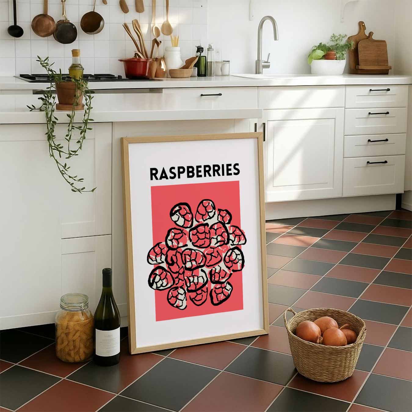 Frisse Frambozen Illustratieposter