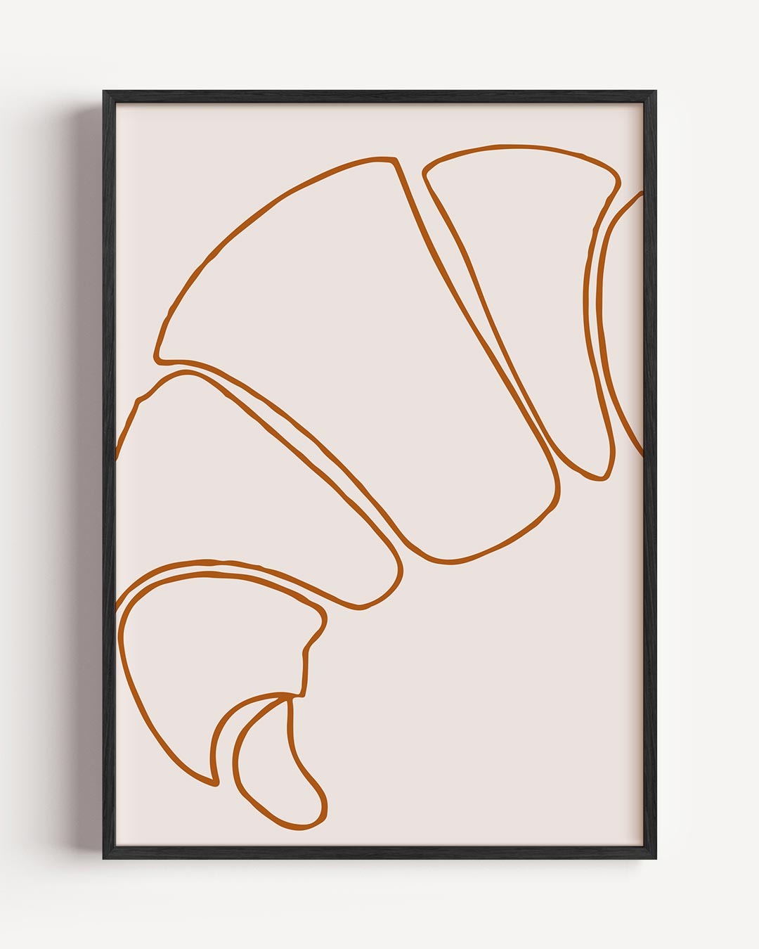 Stijlvolle Croissant Lijntekening Poster-WallArtistic