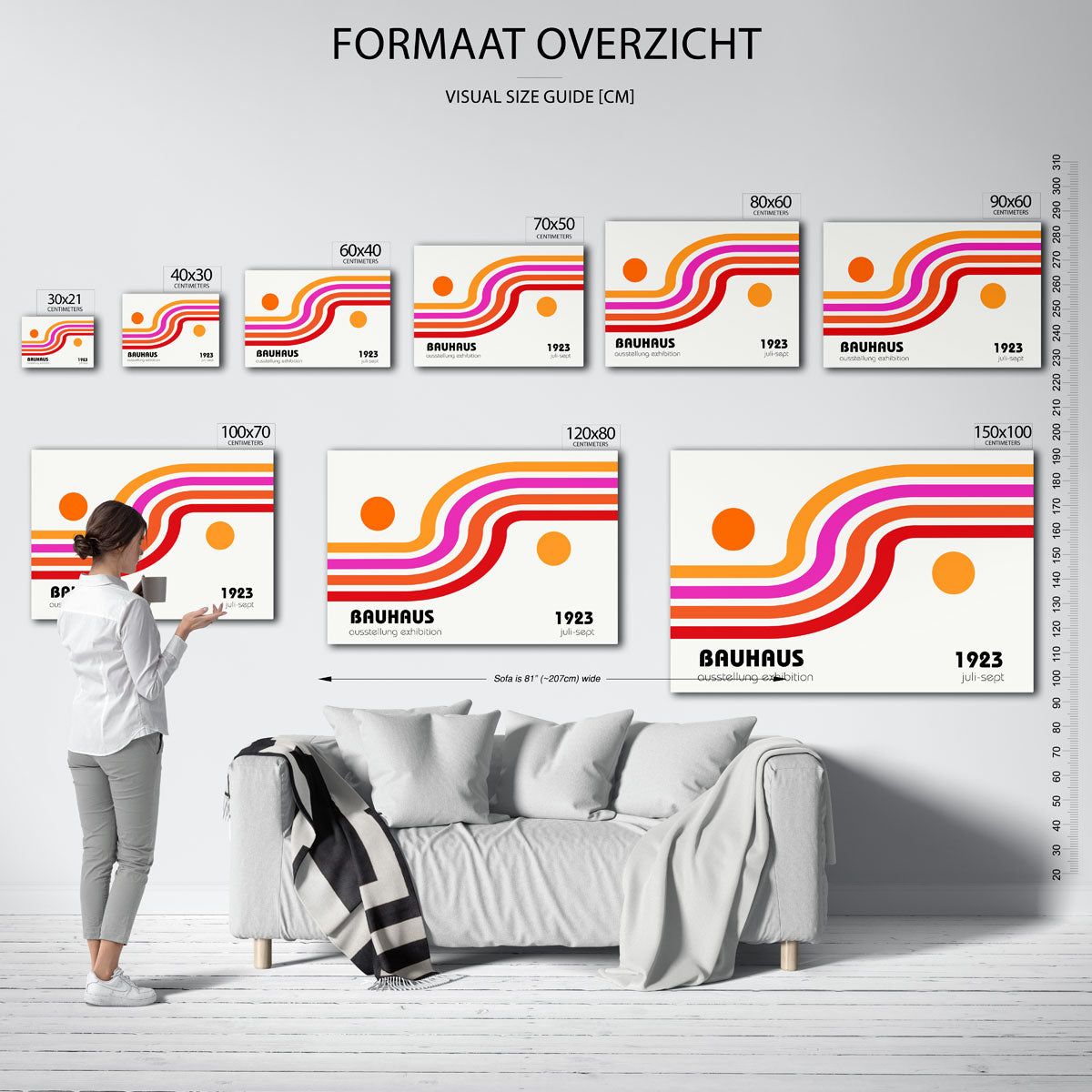 Kleurvolle lijnenspel Poster