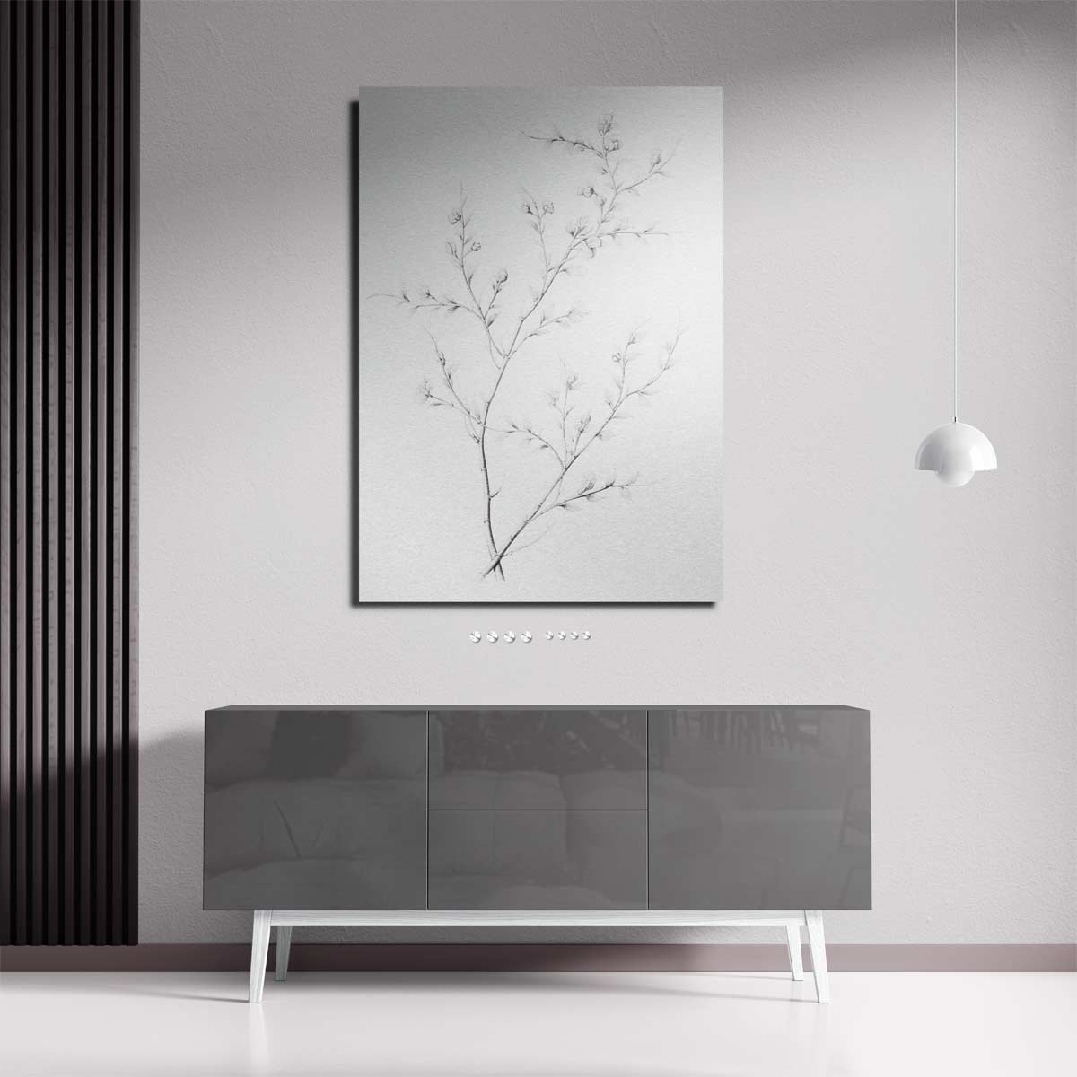 Elegante Potloodschets van Takken Kunstwerk-canvas-dibond-plexiglas-wanddecoratie-WallArtistic
