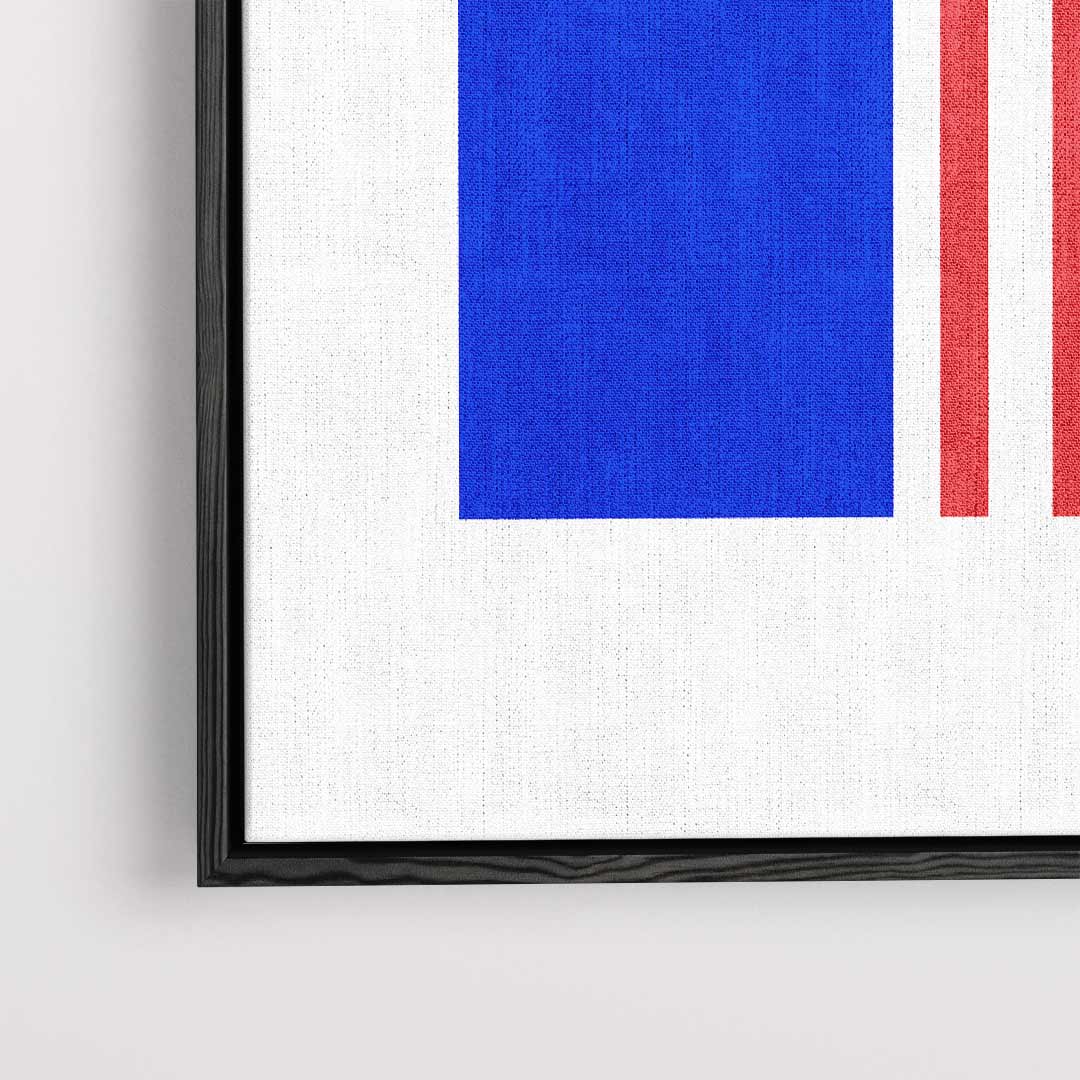 Geometric Vibes in Blauw Kunstwerk-canvas-dibond-plexiglas-wanddecoratie-WallArtistic