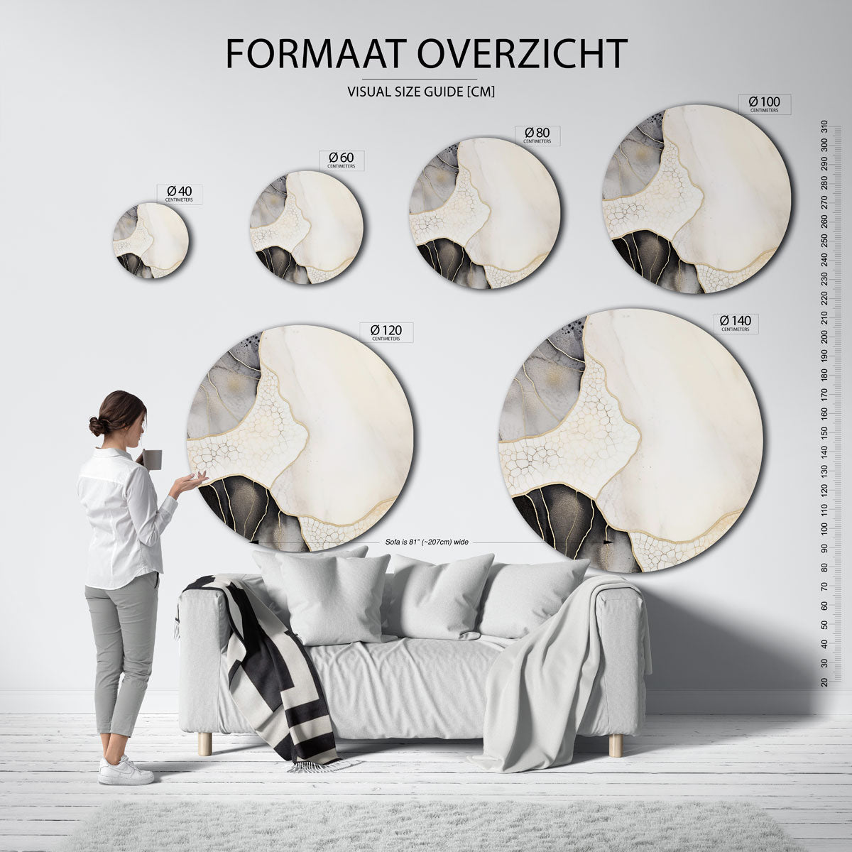 Organische vormen Muurcirkel