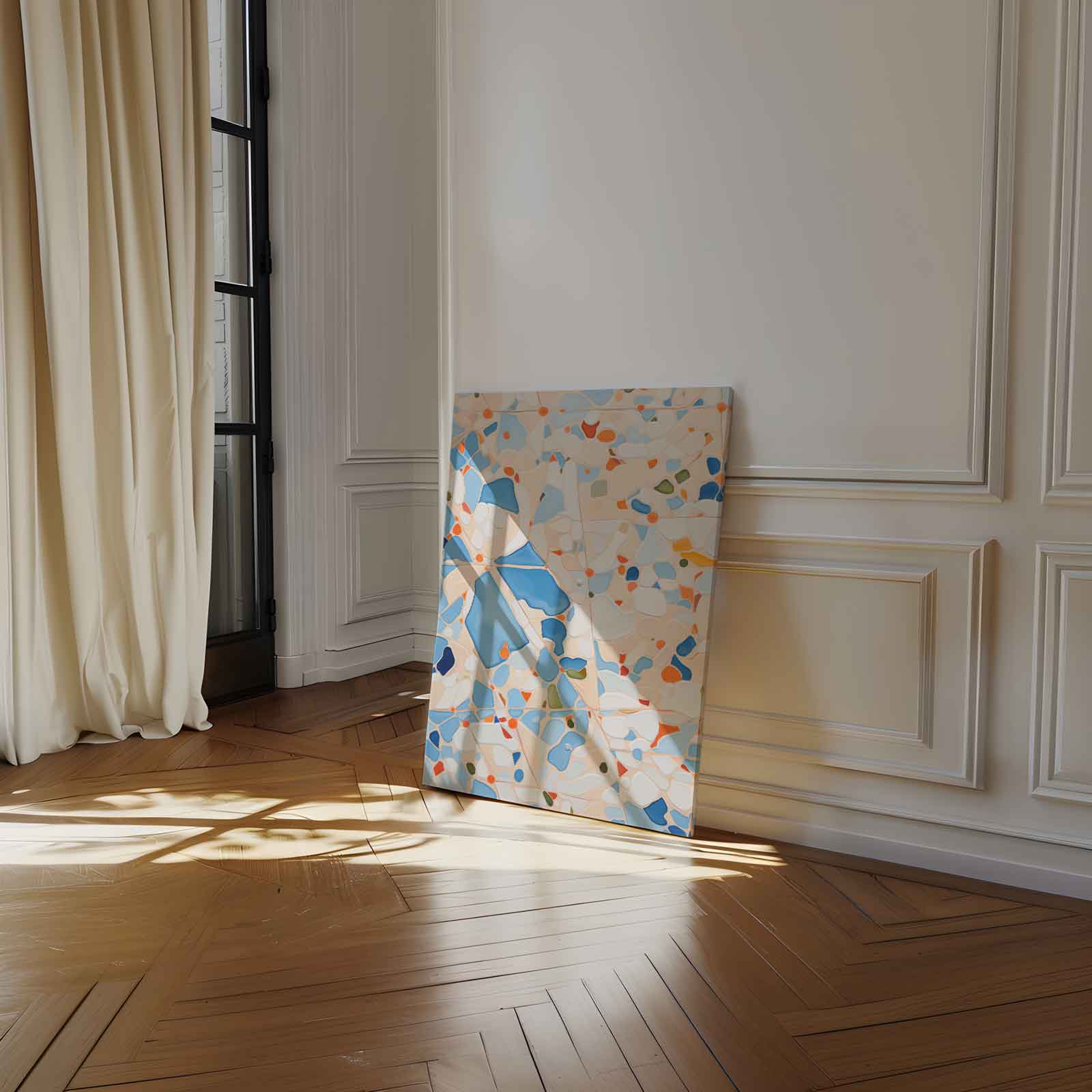 Vrolijk Abstract Patroon Kunstwerk-canvas-dibond-plexiglas-wanddecoratie-WallArtistic