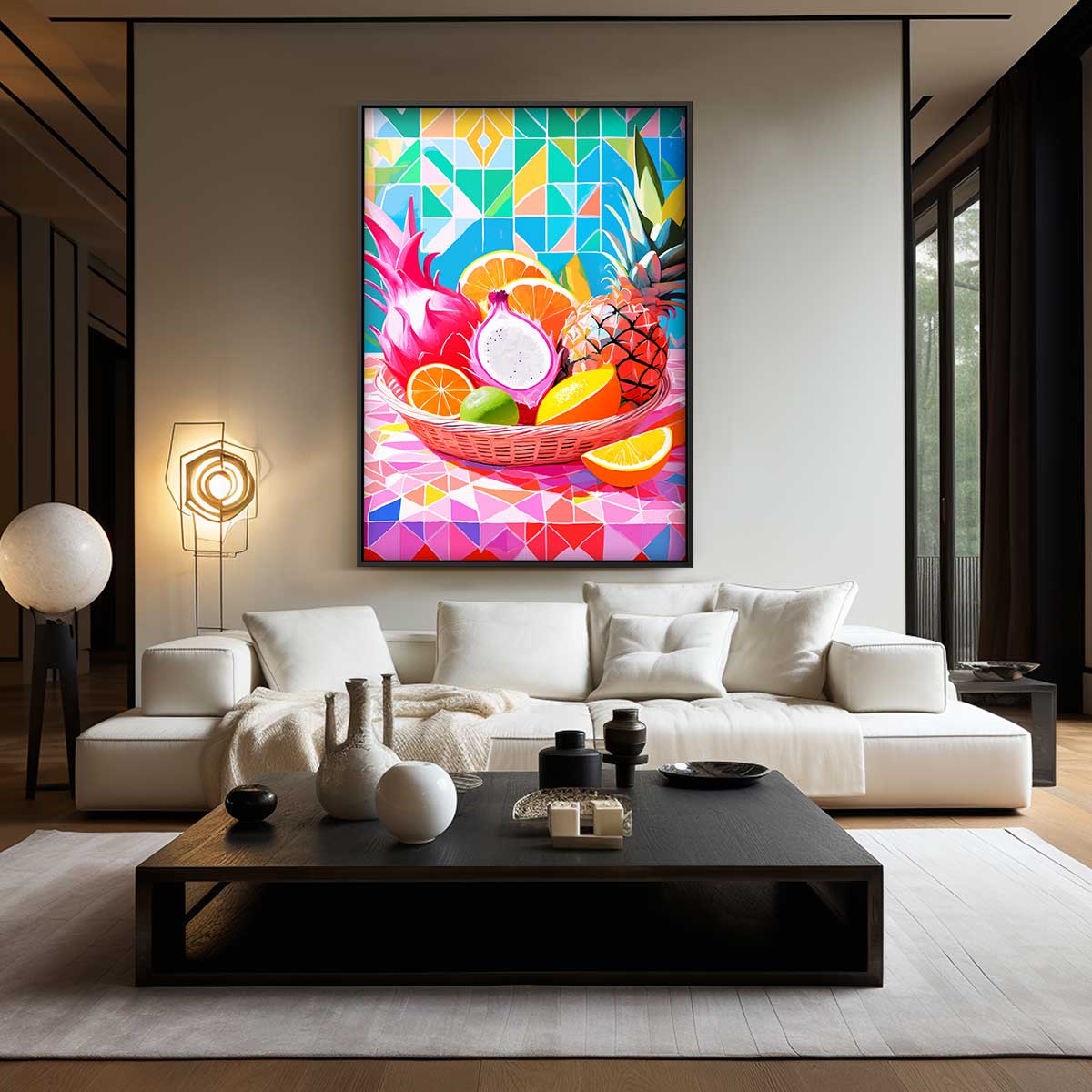 Kleurrijk Fruitfeest Kunstwerk-canvas-dibond-plexiglas-wanddecoratie-WallArtistic