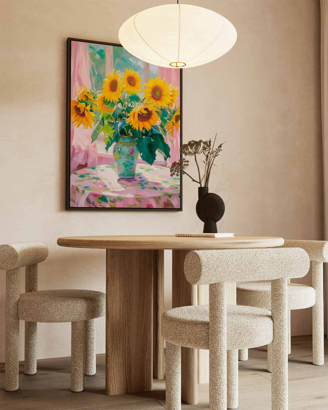 Zonnige Zonnebloemen in Vensterlicht Kunstwerk-canvas-dibond-plexiglas-wanddecoratie-WallArtistic