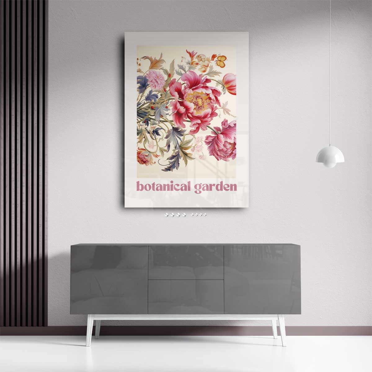 Kleurrijke Bloementuin Kunstwerk-canvas-dibond-plexiglas-wanddecoratie-WallArtistic