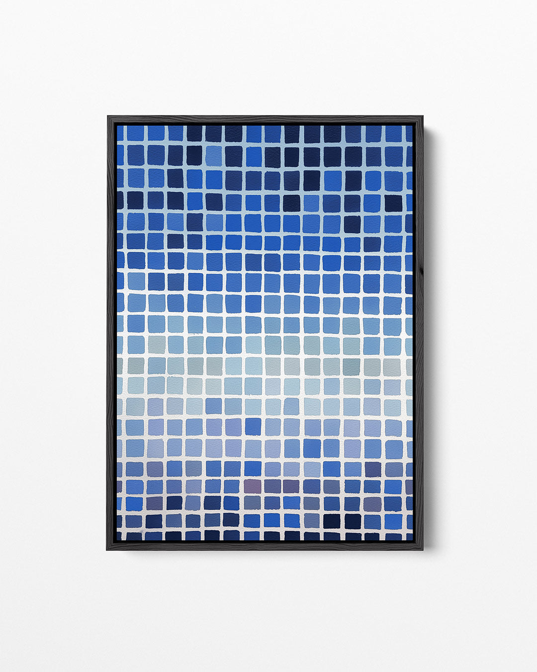 Blauwe rasterpatronen Kunstwerk