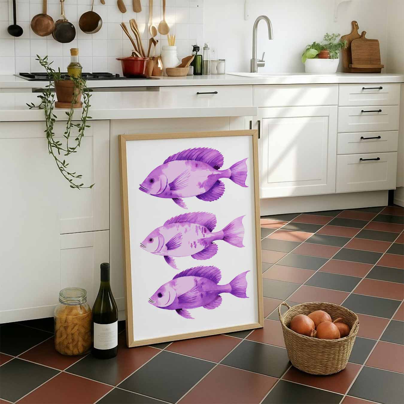 Paarse Vissen Pracht Poster