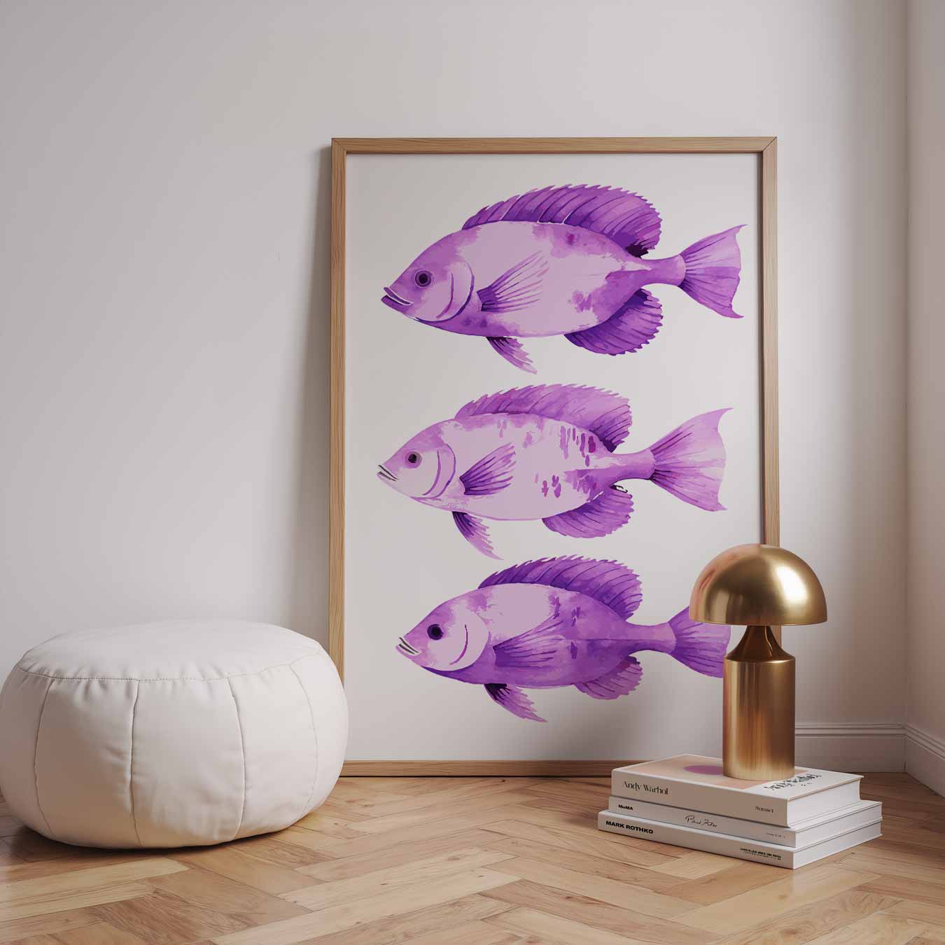Paarse Vissen Pracht Poster