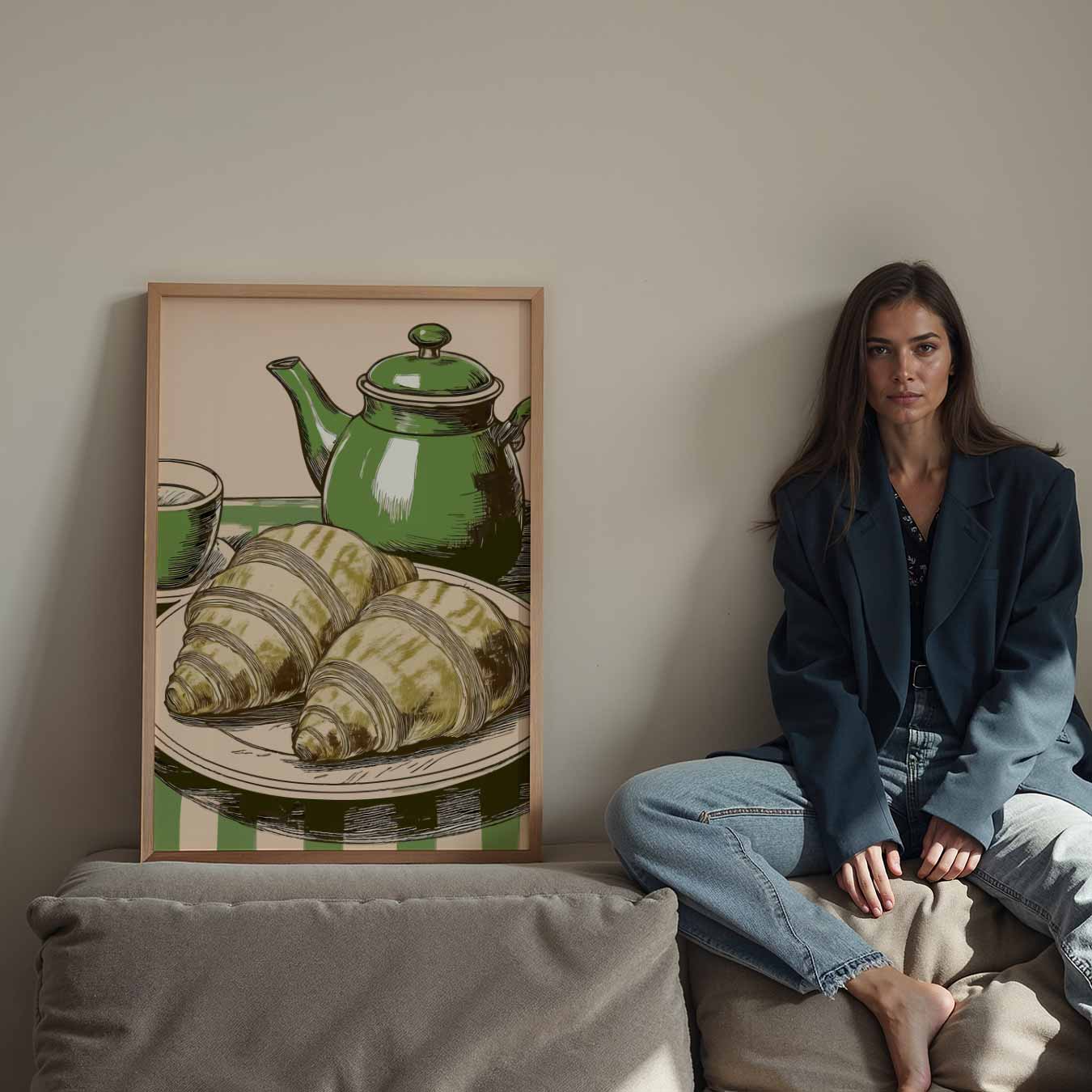 Franse Ontbijt Charme Poster-WallArtistic