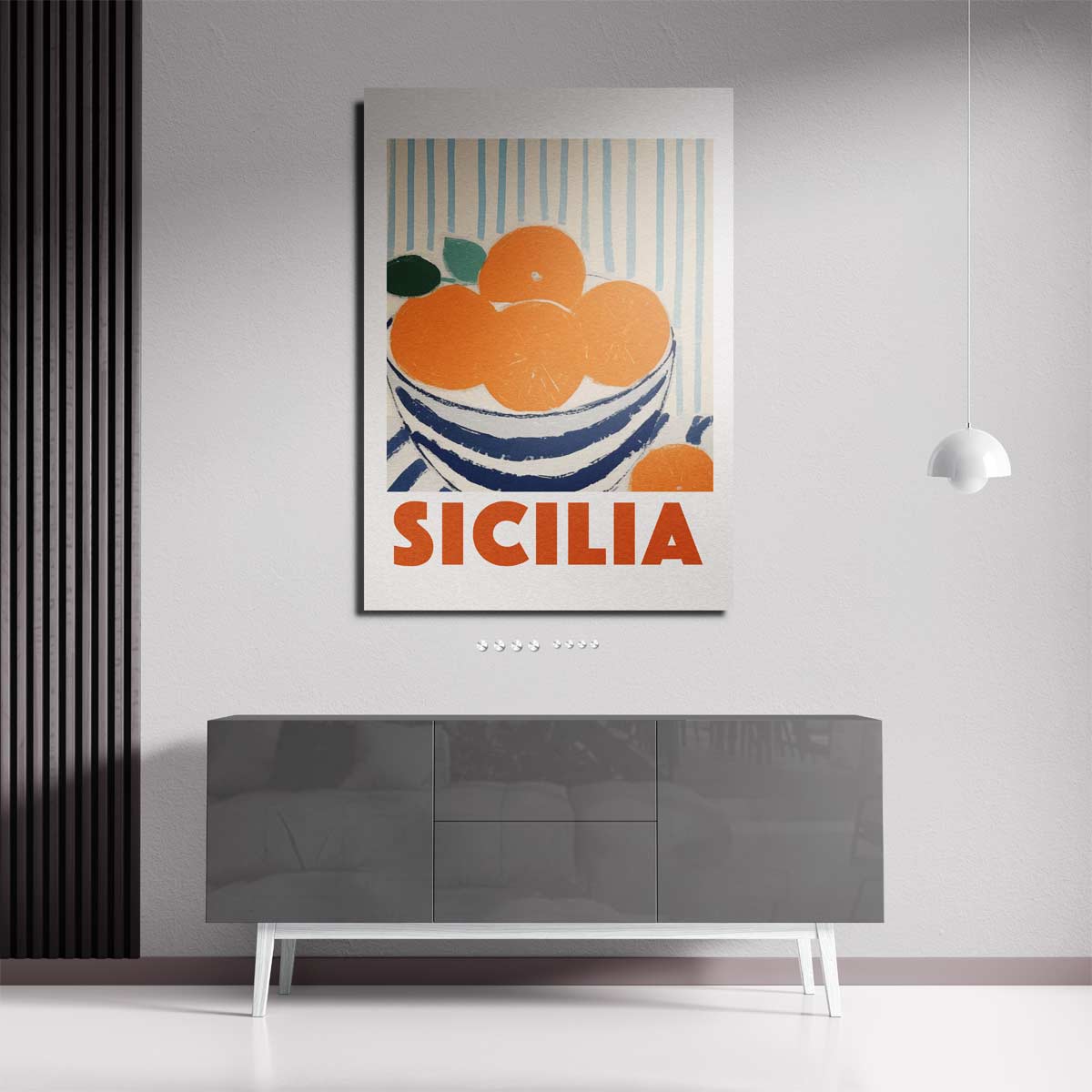Siciliaanse Sinaasappels in Strepen Kunstwerk-canvas-dibond-plexiglas-wanddecoratie-WallArtistic