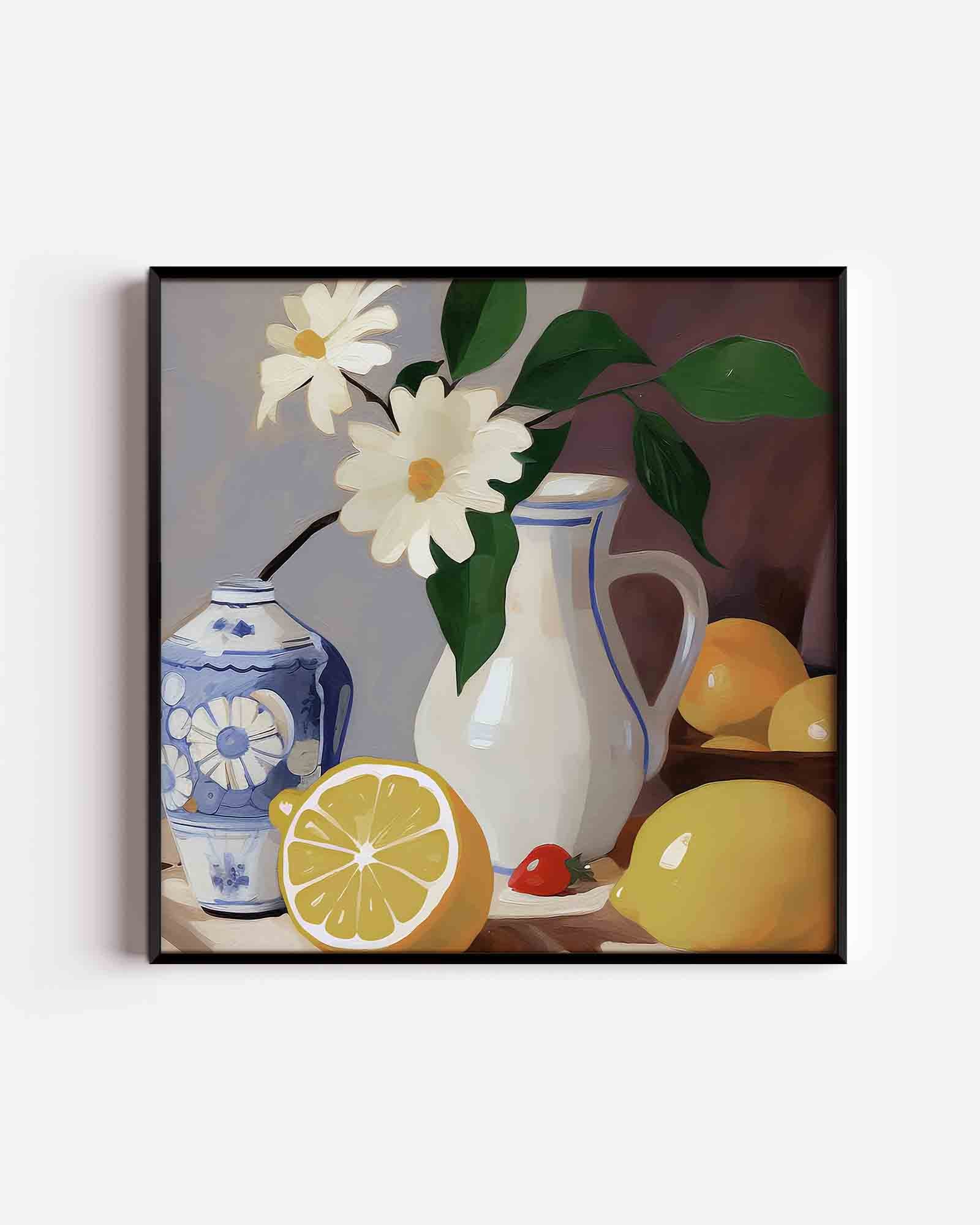 Bloemen en fruit Poster