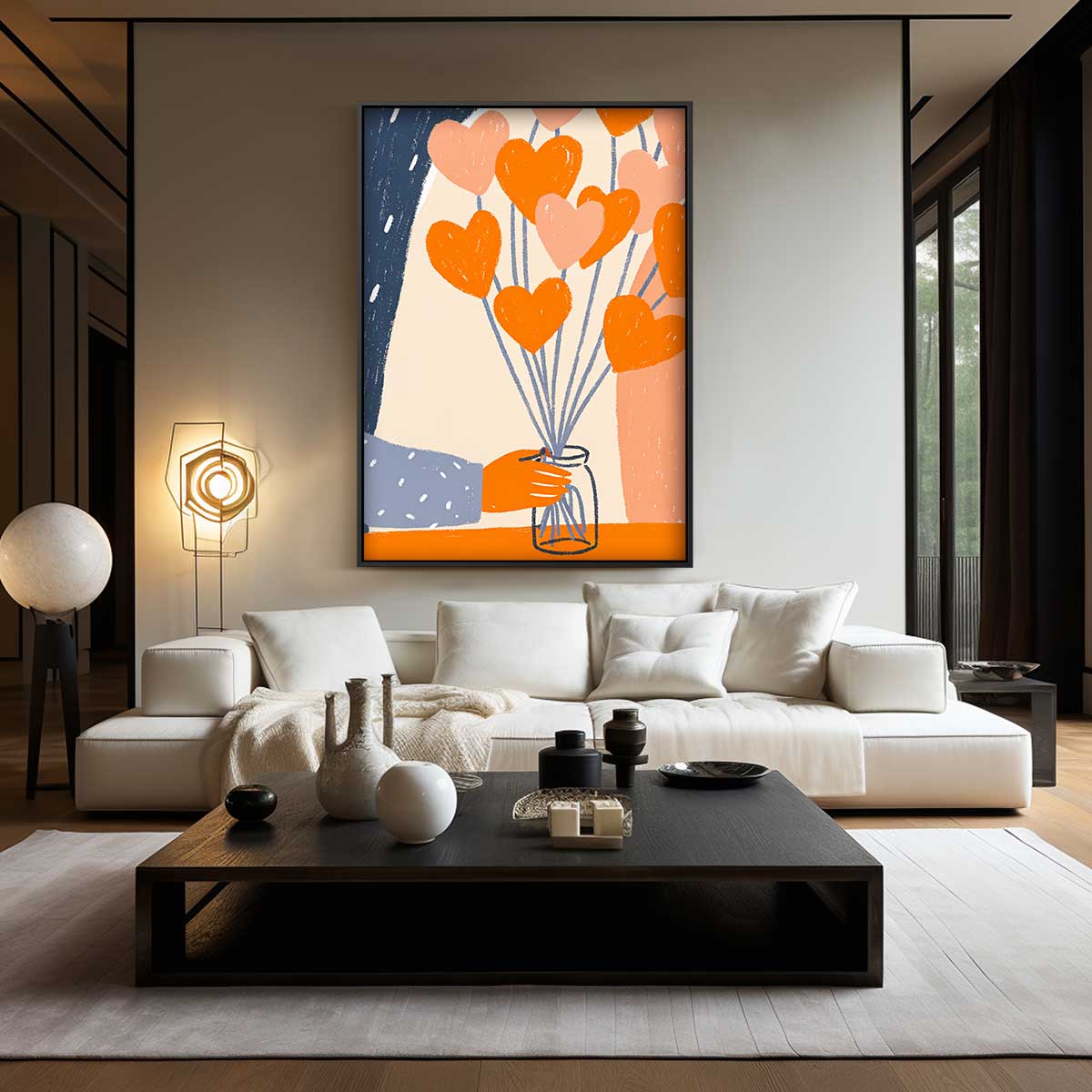 Warme Hartjes Boeketten Kunstwerk-canvas-dibond-plexiglas-wanddecoratie-WallArtistic
