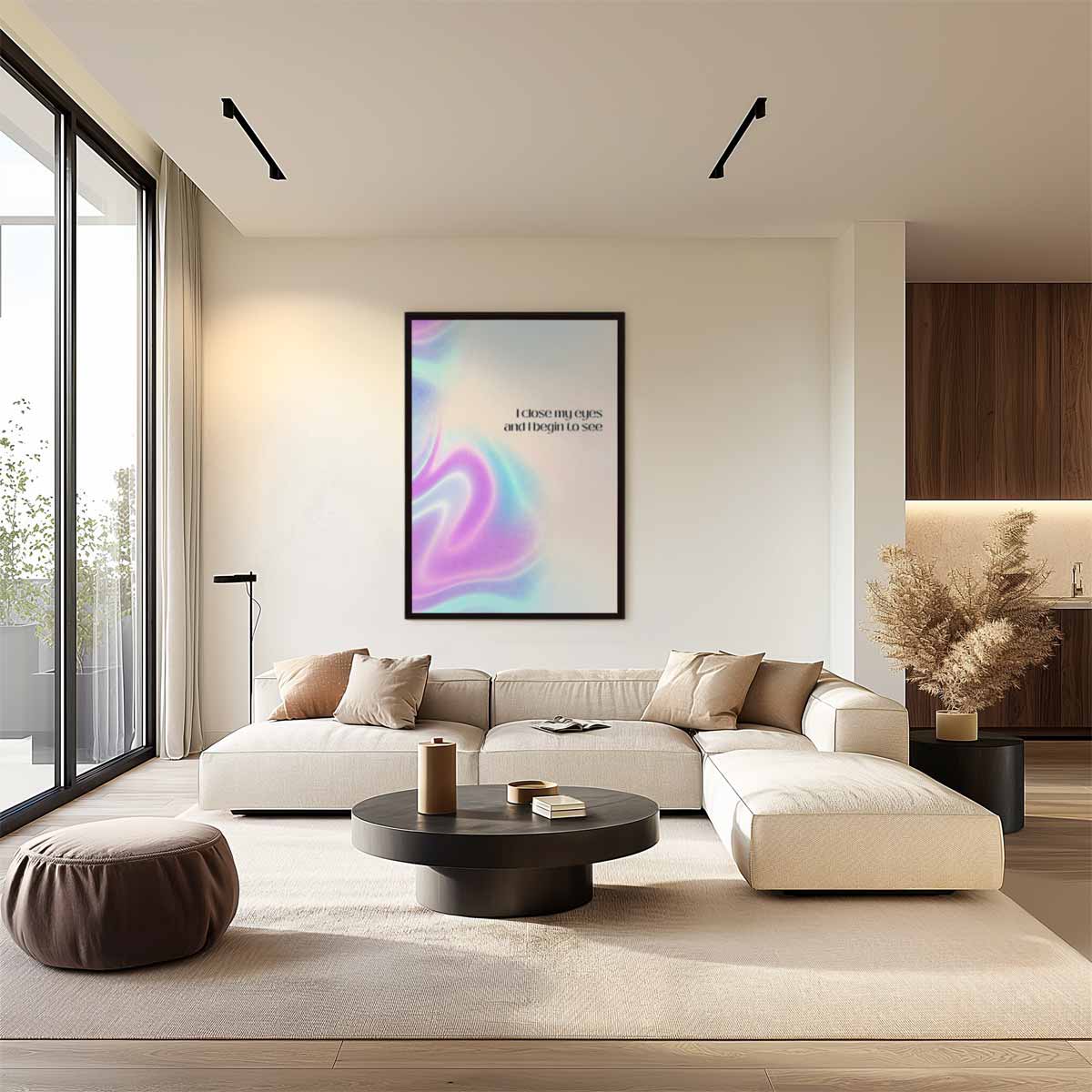 Dromerige Golf van Kleuren Kunstwerk-canvas-dibond-plexiglas-wanddecoratie-WallArtistic