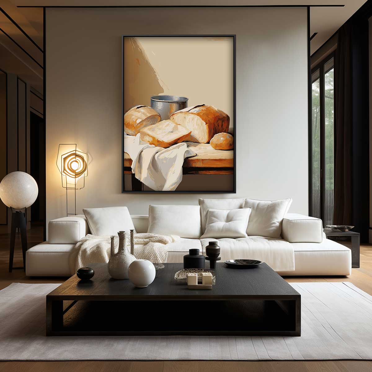 Gezellige Broodstilleven Kunstwerk-canvas-dibond-plexiglas-wanddecoratie-WallArtistic