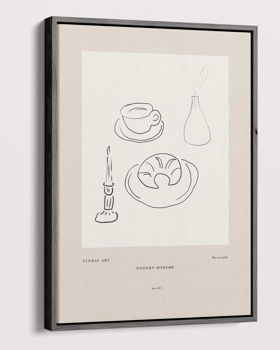 Minimalistische Franse Ontbijtillustratie Kunstwerk-canvas-dibond-plexiglas-wanddecoratie-WallArtistic