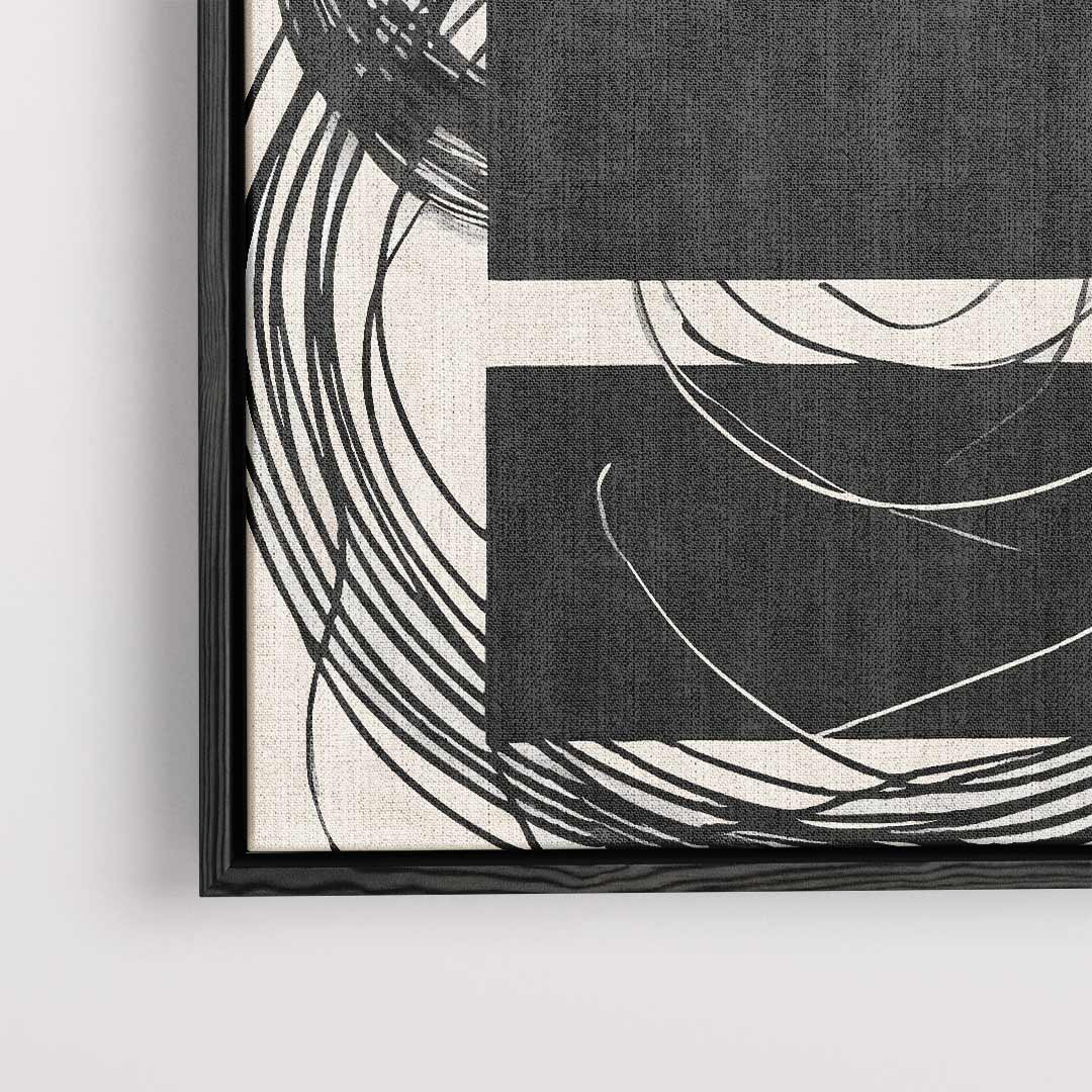 Abstracte Kringen in Zwart-Wit Kunstwerk-canvas-dibond-plexiglas-wanddecoratie-WallArtistic