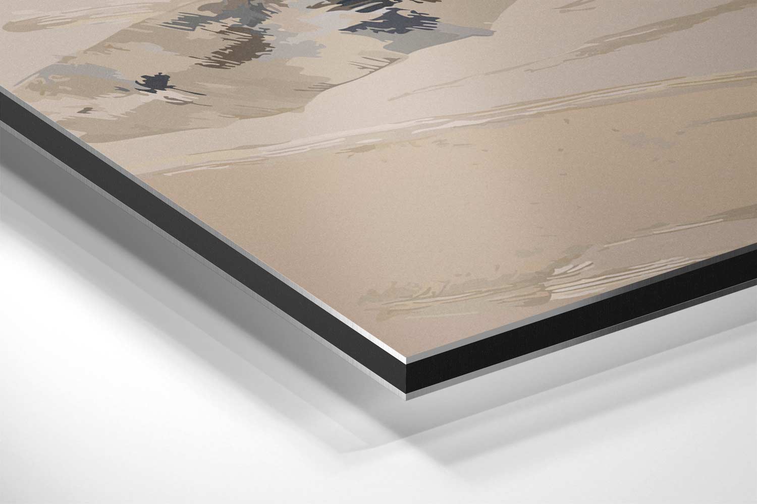 Strandparaplu's in Windstorm Kunstwerk-canvas-dibond-plexiglas-wanddecoratie-WallArtistic