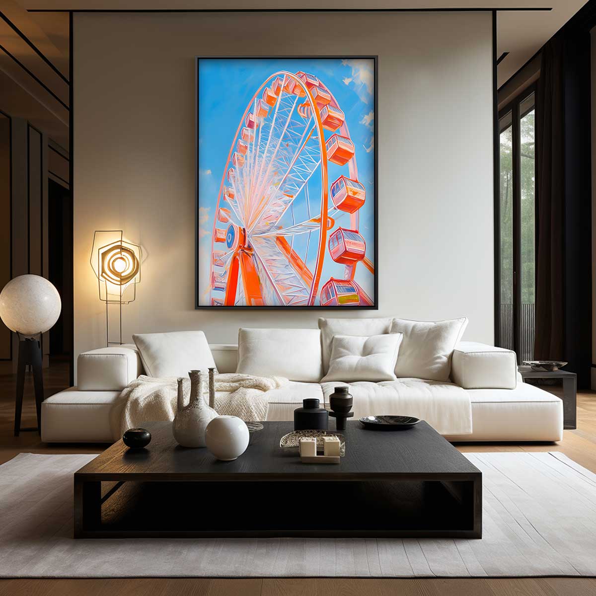 Vrolijk Reuzenrad in de Lucht Kunstwerk-canvas-dibond-plexiglas-wanddecoratie-WallArtistic