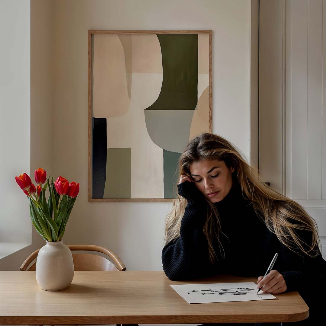 Abstracte Aardetinten Poster-WallArtistic