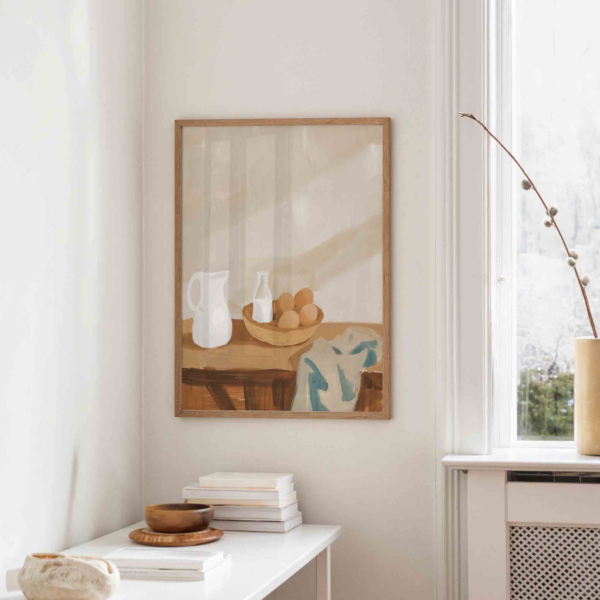 Stilleven met kan en eieren Poster