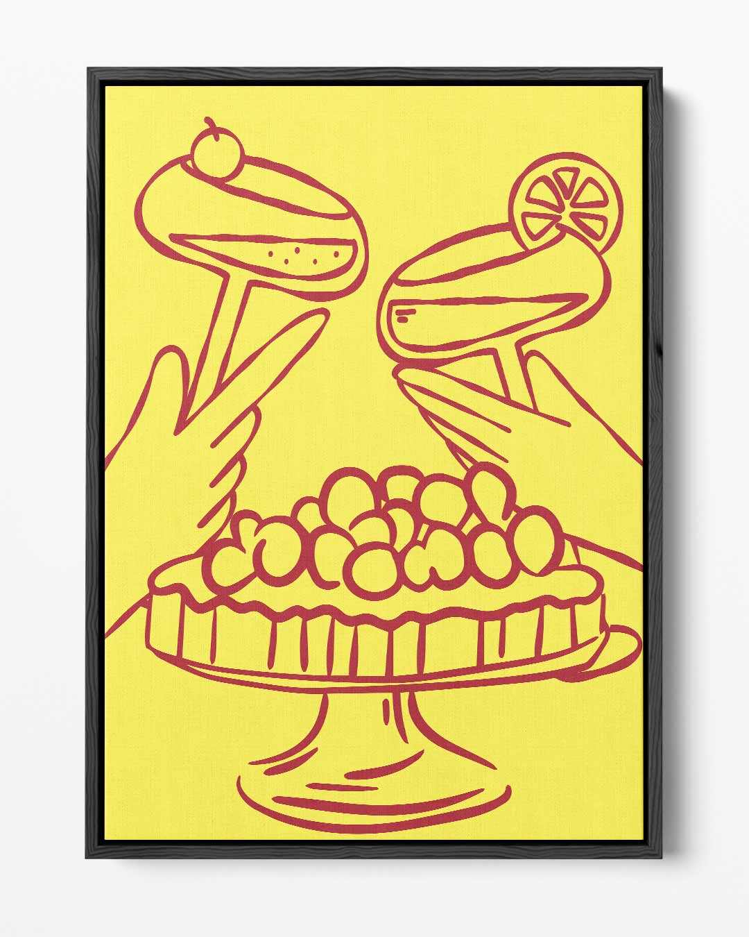 Feestelijke Toast en Taart Kunstwerk-canvas-dibond-plexiglas-wanddecoratie-WallArtistic