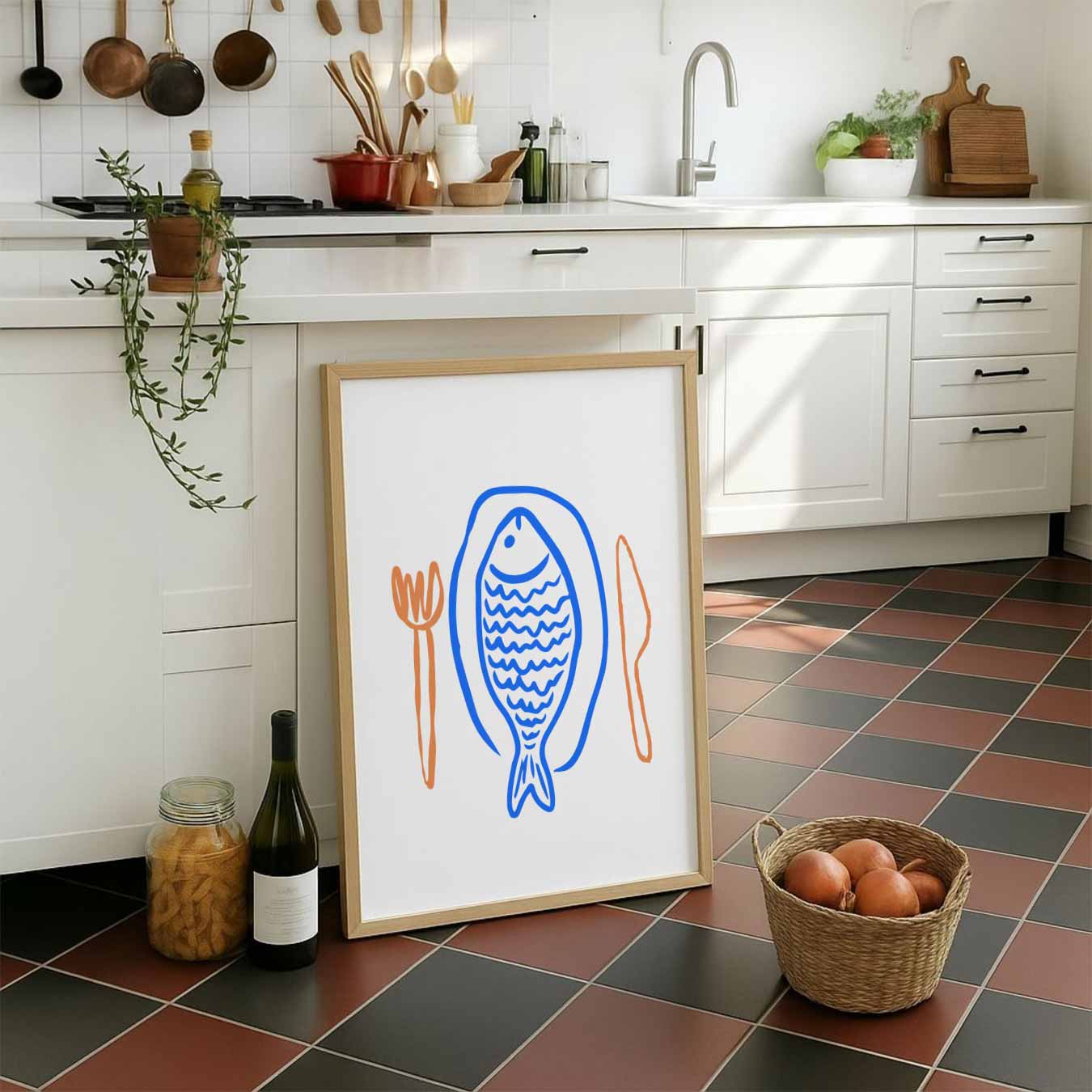 Stijlvolle Vis Eetkamerposter-WallArtistic