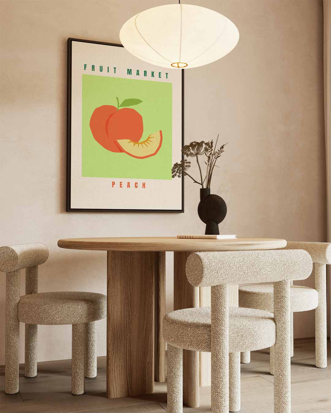 Fruit Market Perzik Poster Kunstwerk-canvas-dibond-plexiglas-wanddecoratie-WallArtistic