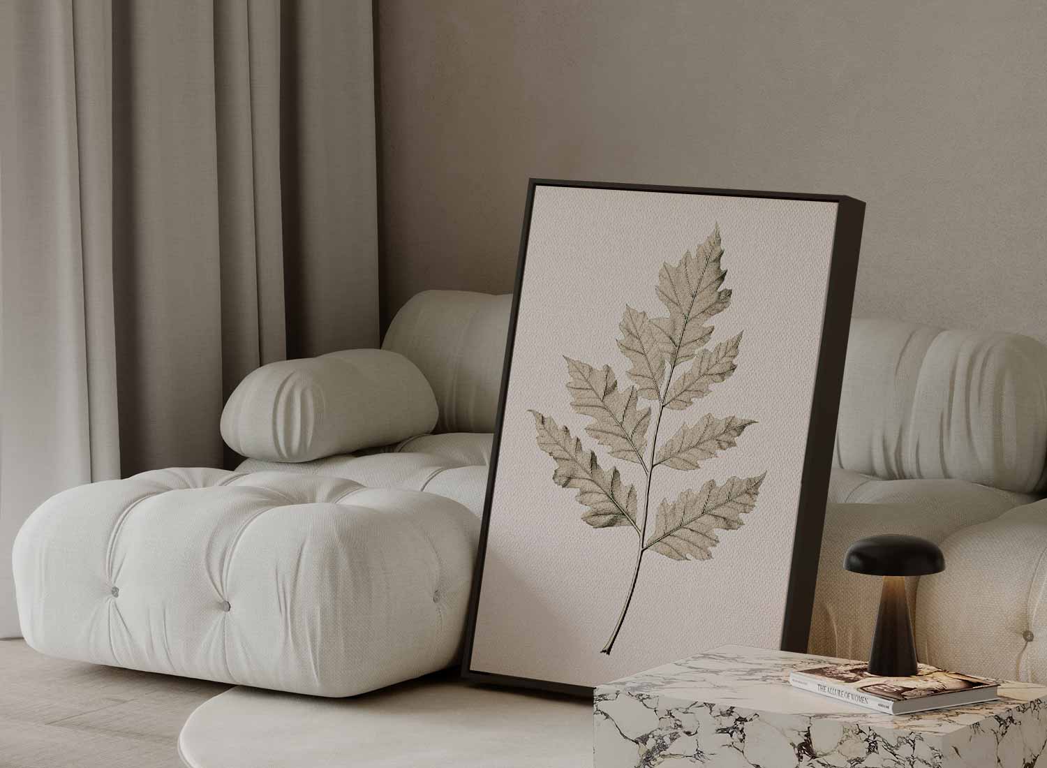 Botanische Elegantielijn Kunstwerk-canvas-dibond-plexiglas-wanddecoratie-WallArtistic