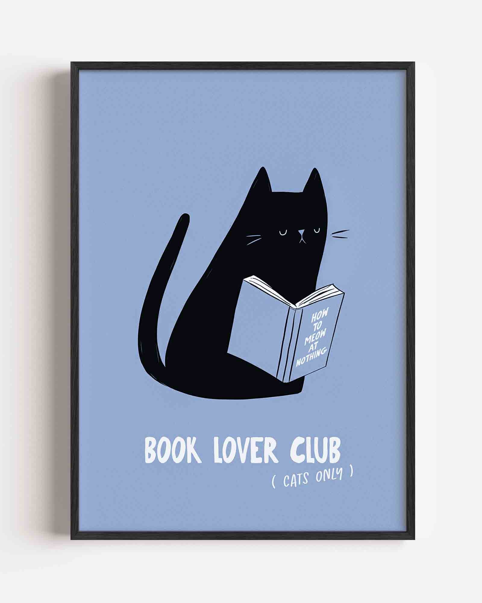 Kat met boek Poster