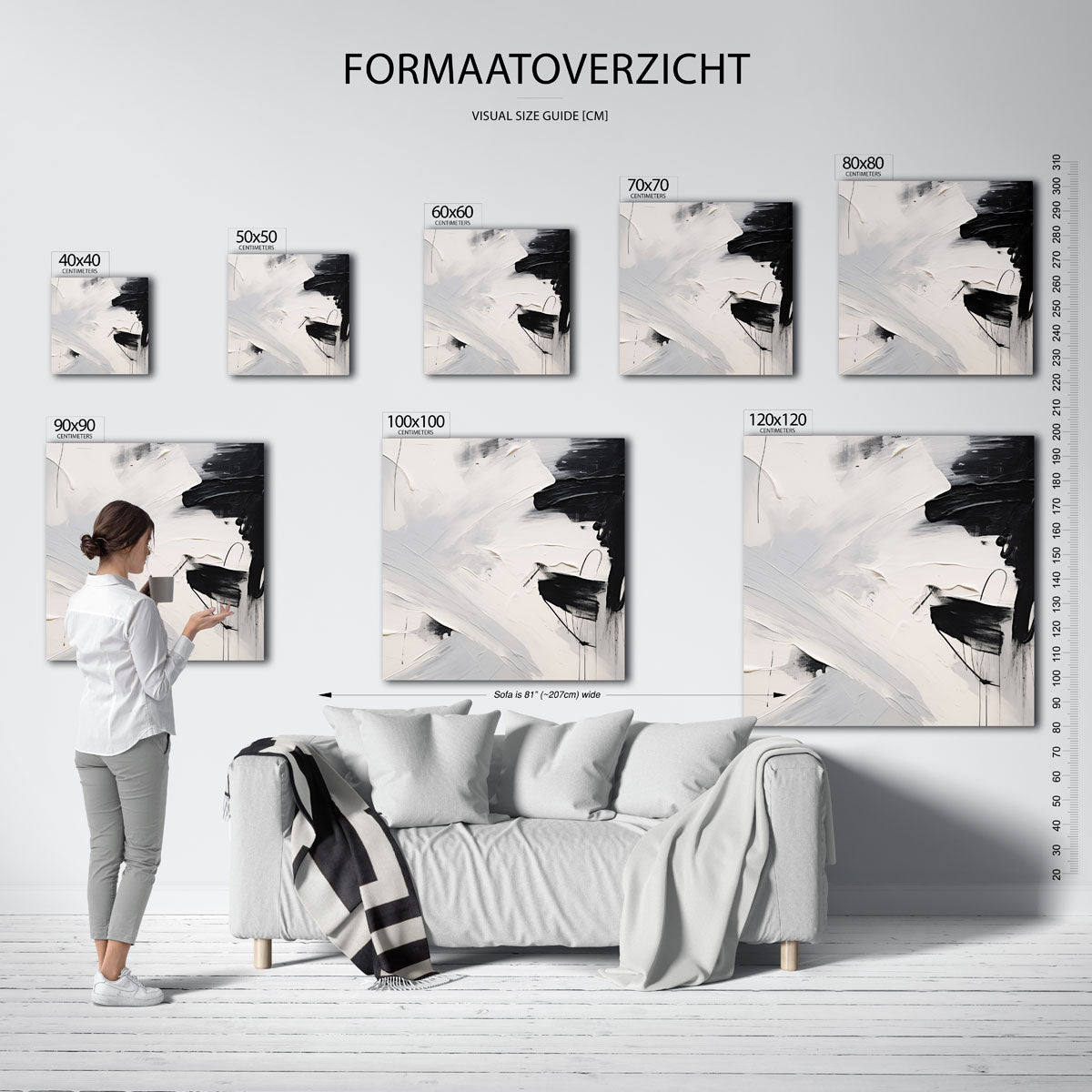 Abstracte zwart wit Poster
