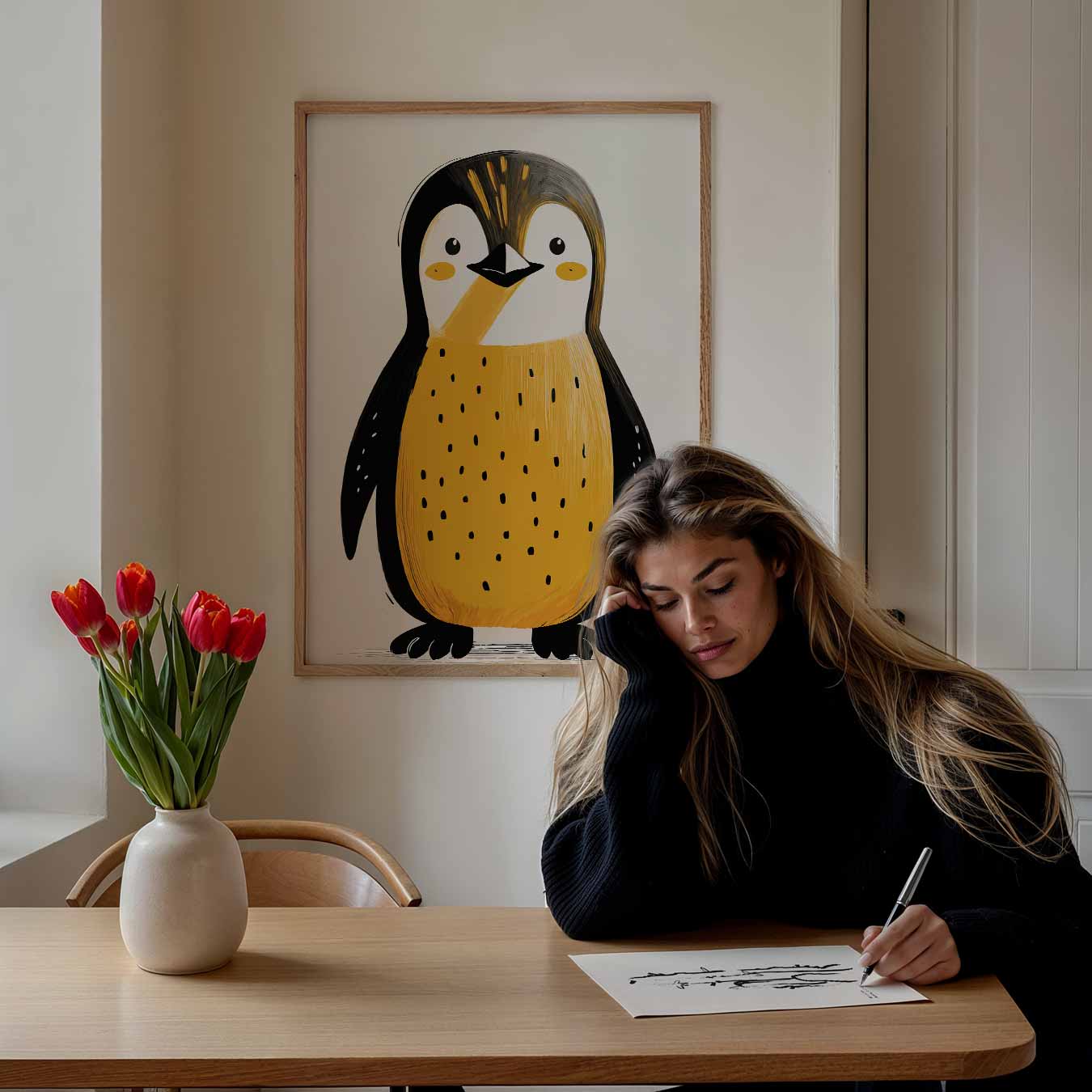 Schattige Pinguïn Illustratie Poster