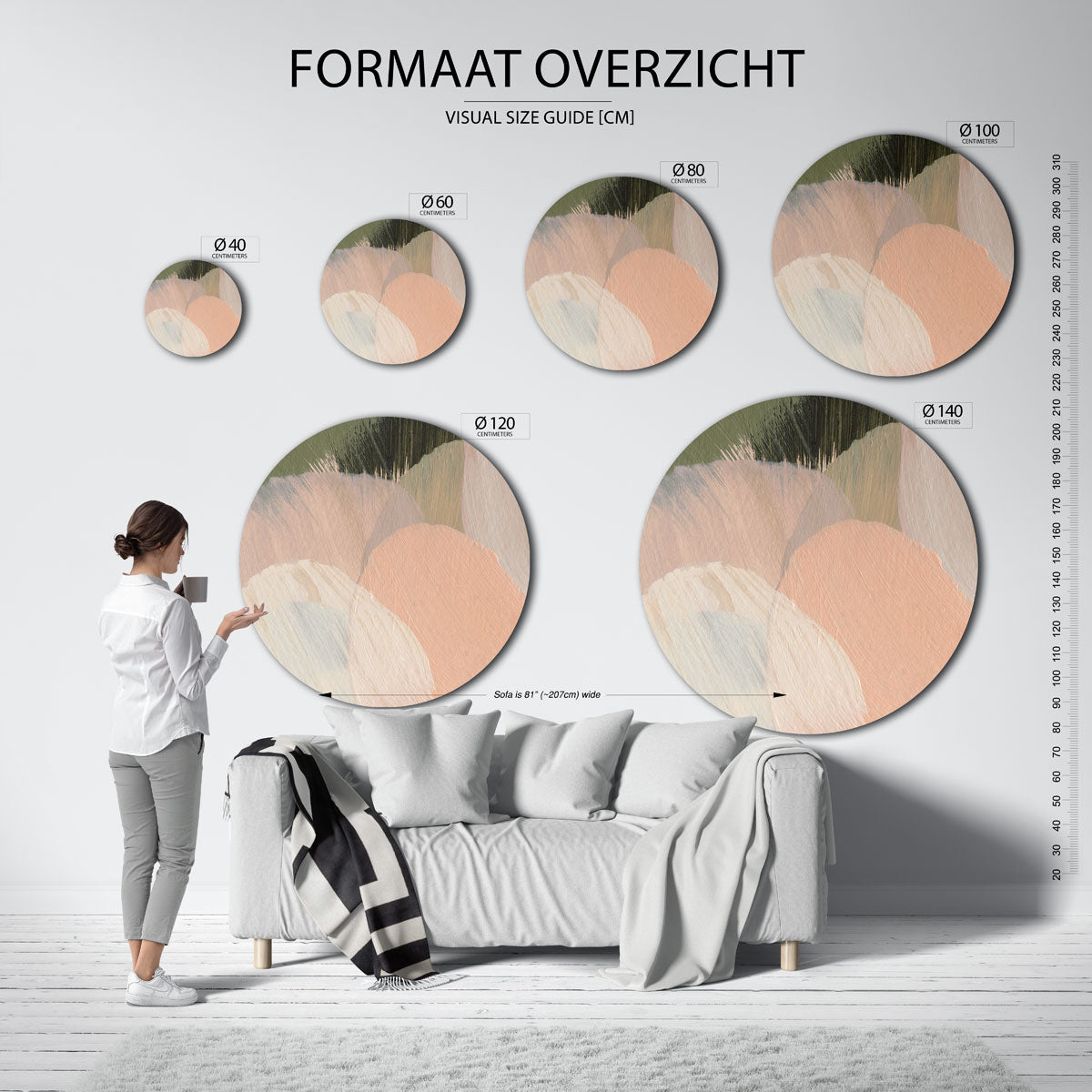 Abstracte vormen Muurcirkel
