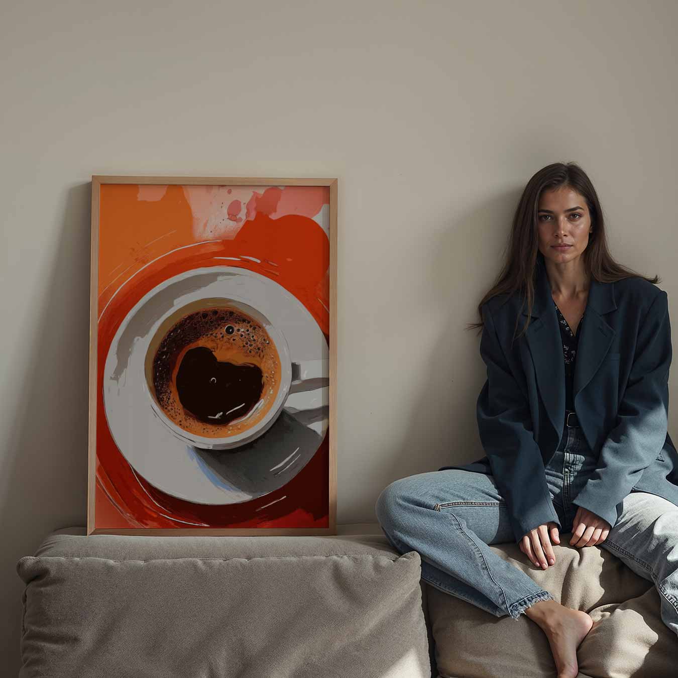 Warm Hart Cappuccino Poster-WallArtistic