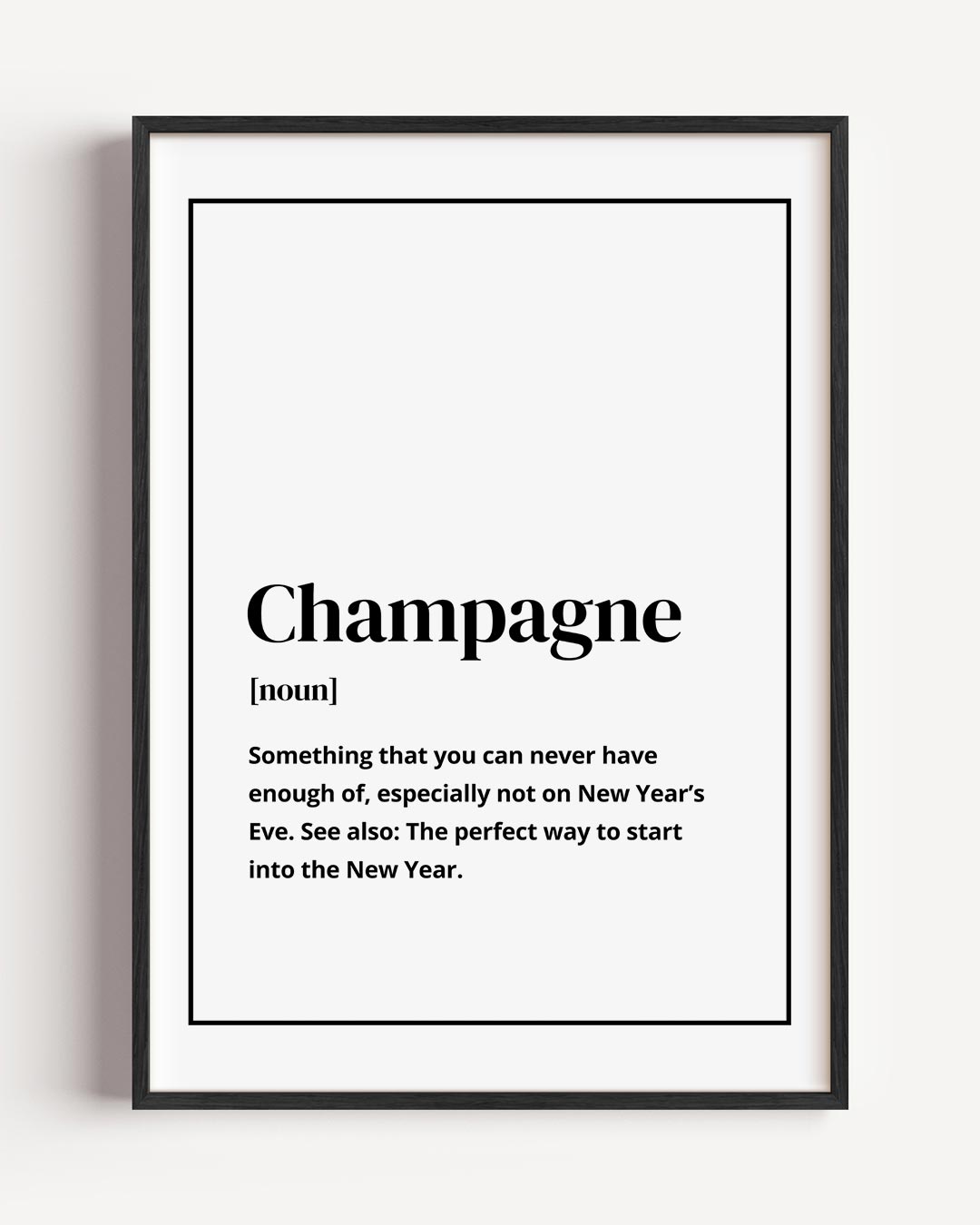 Speelse Champagne Definitie Poster-WallArtistic