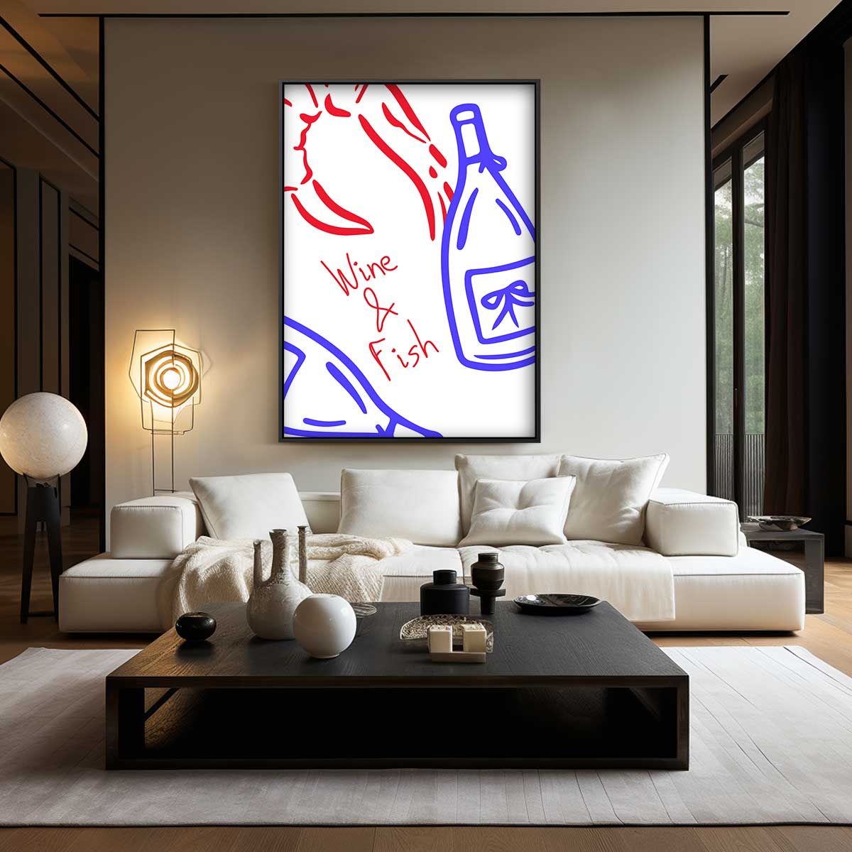 Vrolijke Wijntafel Kunstwerk-canvas-dibond-plexiglas-wanddecoratie-WallArtistic