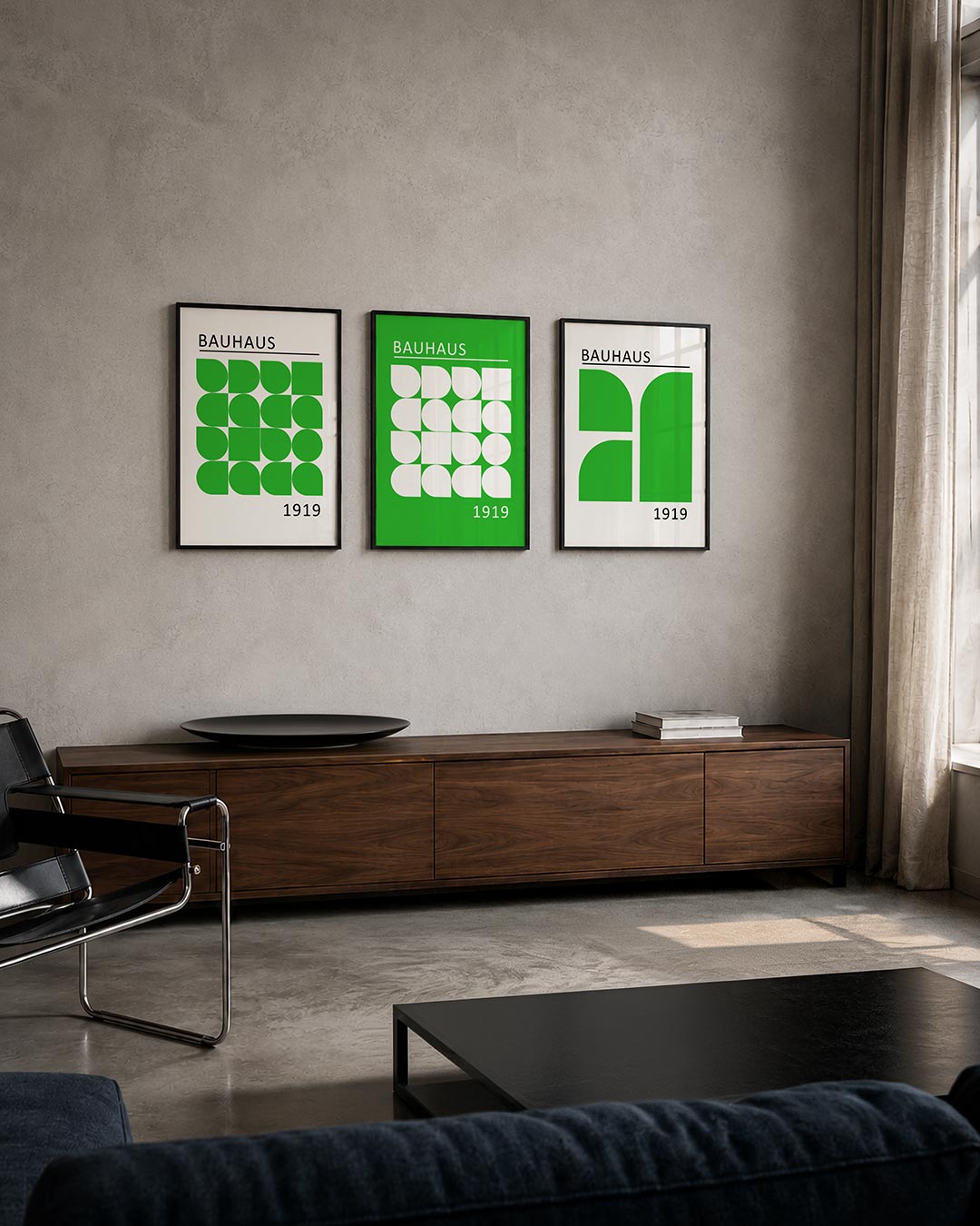Groene vormenritme Posterset