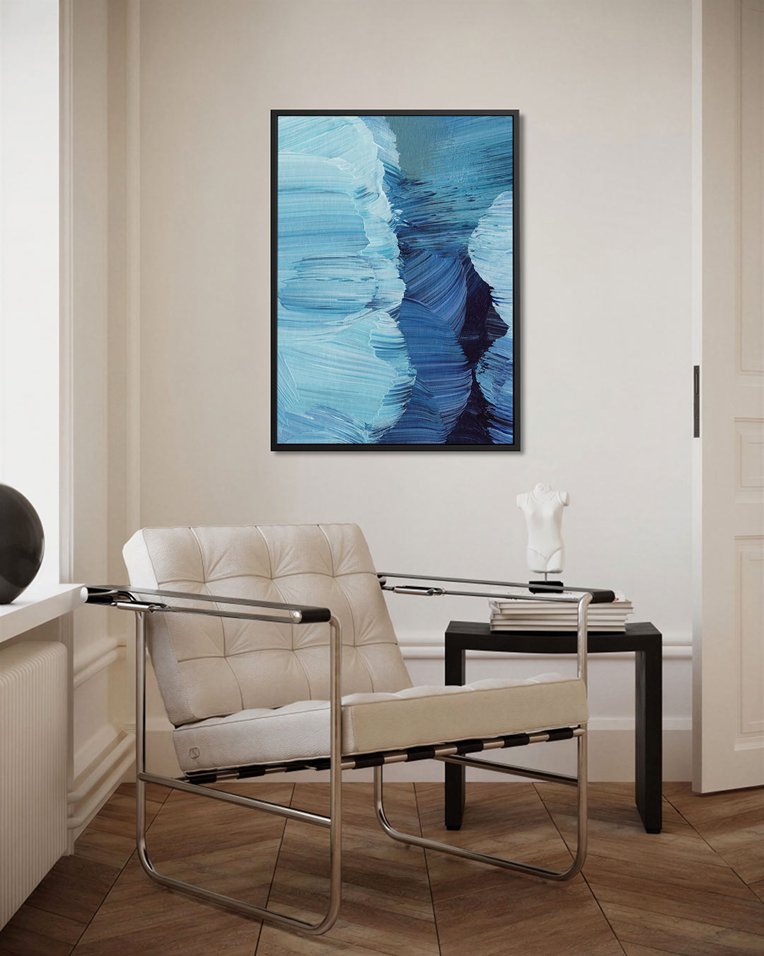 Dynamische blauwtinten Kunstwerk