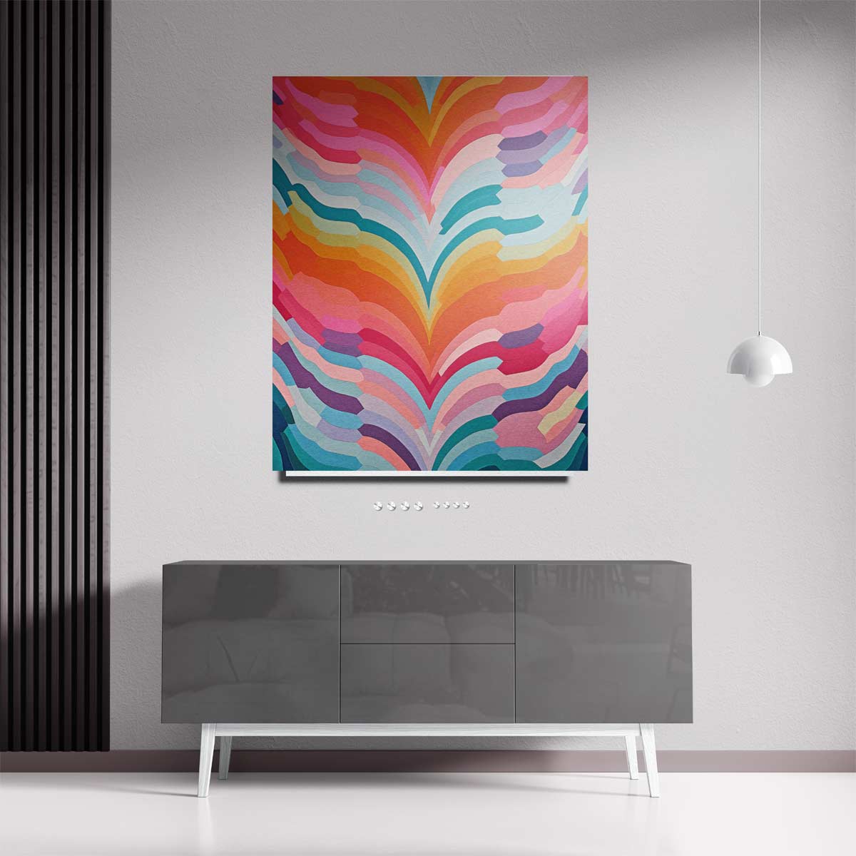 Kleurrijke Golven Kunstwerk-canvas-dibond-plexiglas-wanddecoratie-WallArtistic