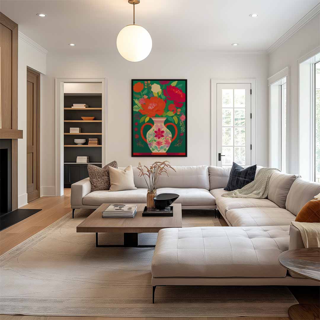 Bloemrijk Binnentuin Kunstwerk-canvas-dibond-plexiglas-wanddecoratie-WallArtistic